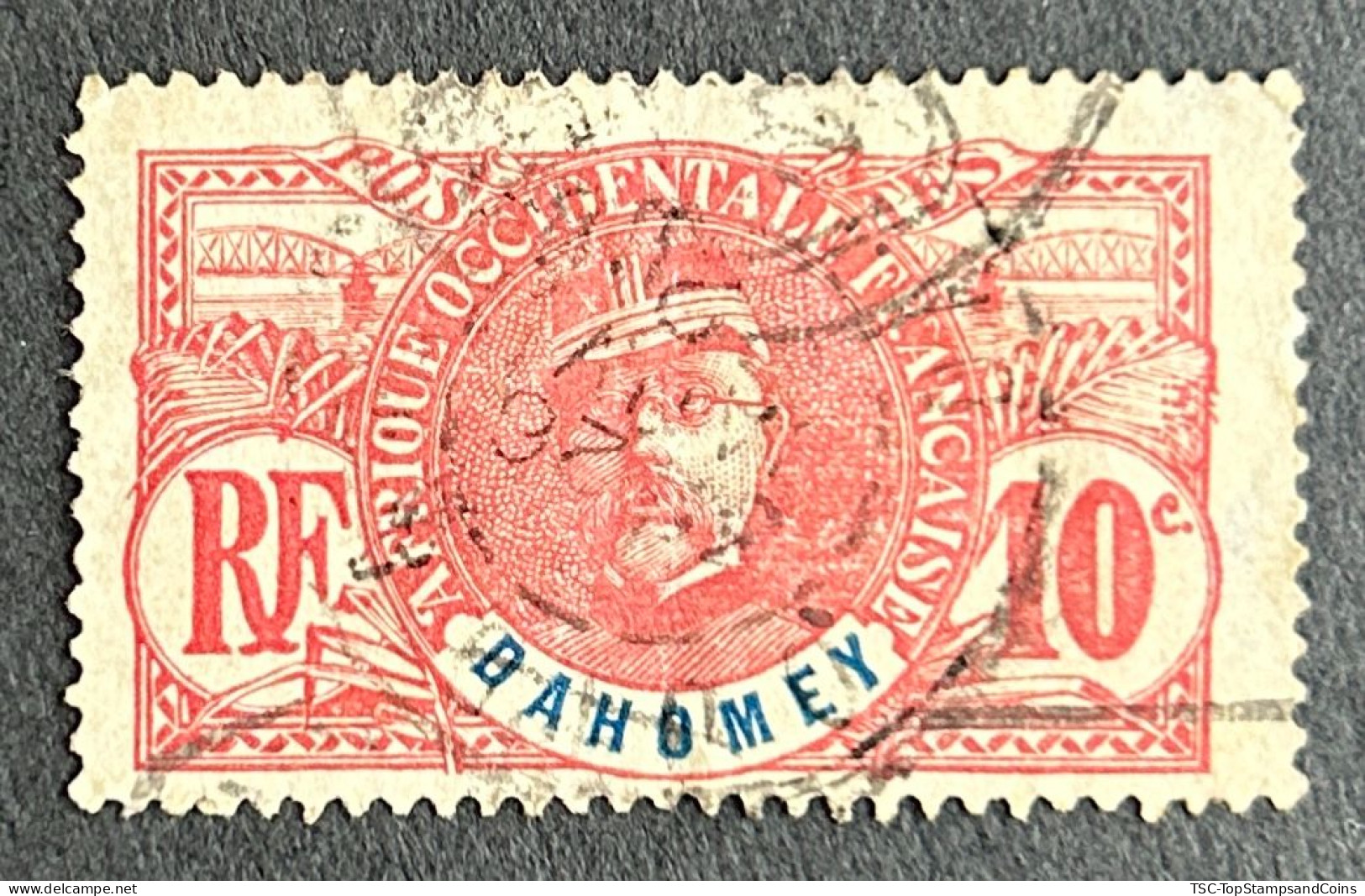 FRDY022U - General Louis Faidherbe - 10 C Used Stamp - Dahomey - 1906 - Oblitérés