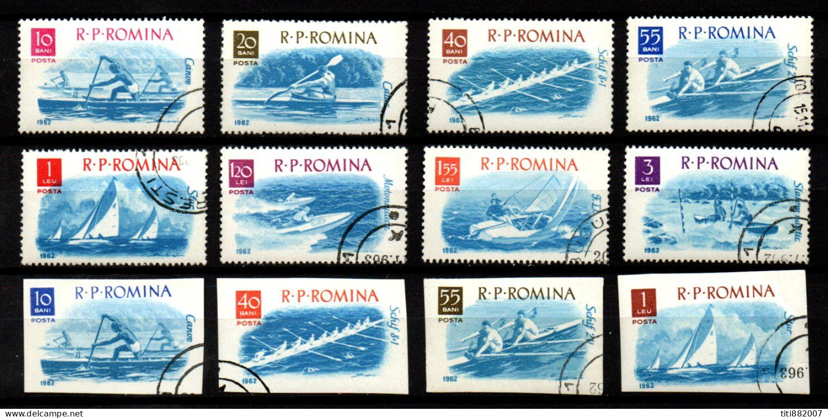 ROUMANIE   -  1962.  Série Des Sports Nautiques - Oblitérés