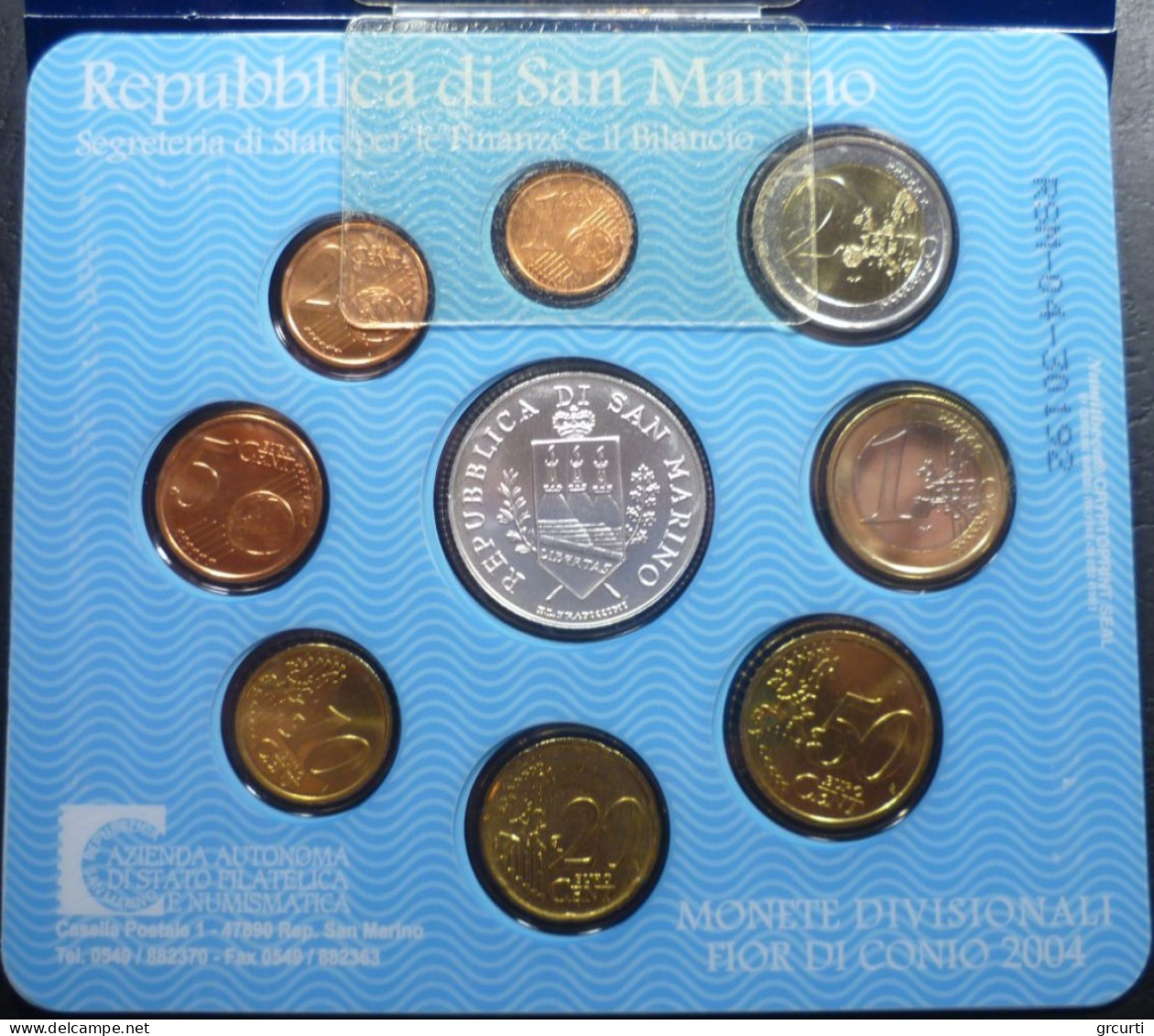 San Marino - 2004 - Serie Zecca - Con 5 € Argento "Bartolomeo Borghesi" - San Marino