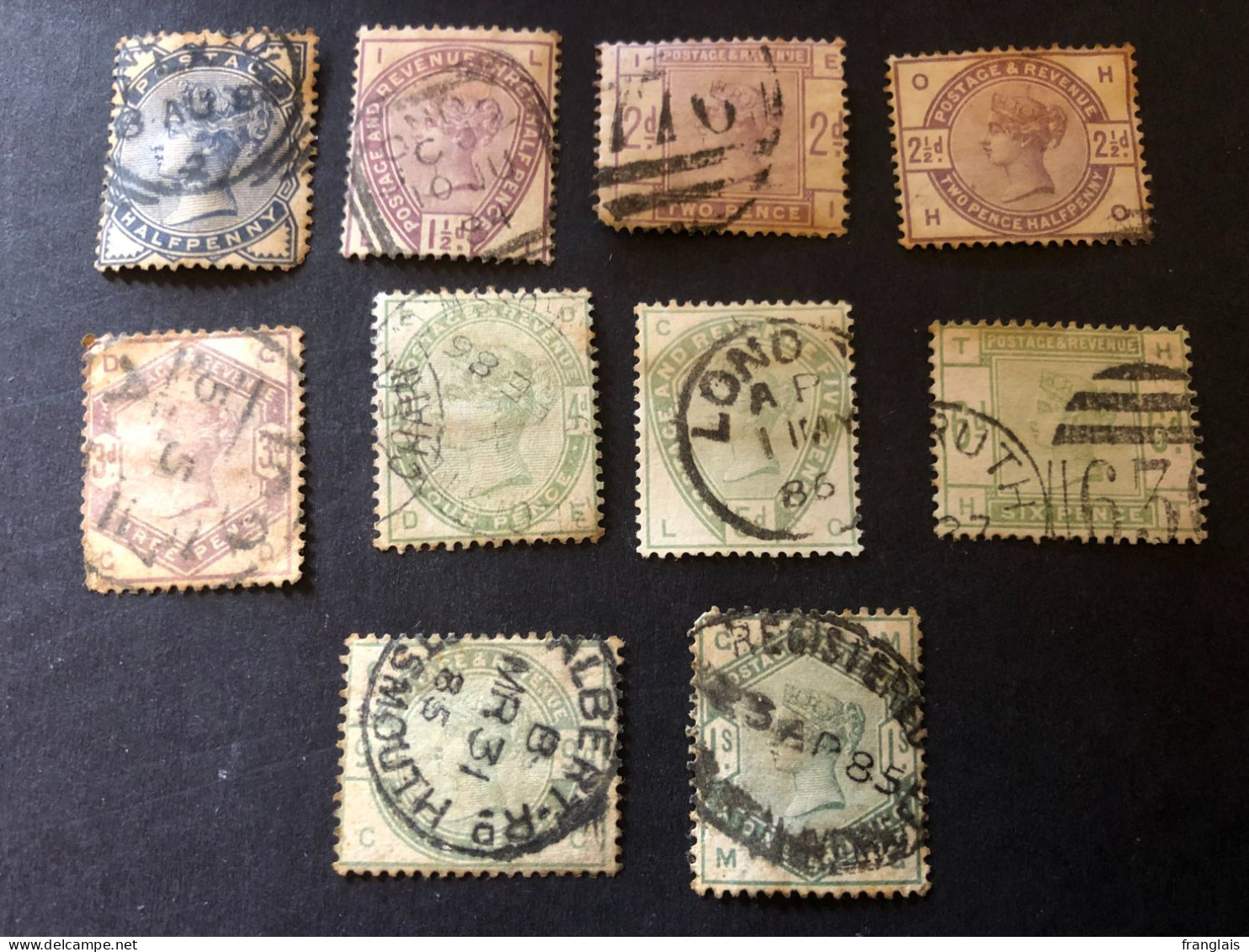 SG 187/196  Yv 76/85  Sc #98/107  1883 COMPLETE SET  Compare All My Prices! - Used Stamps