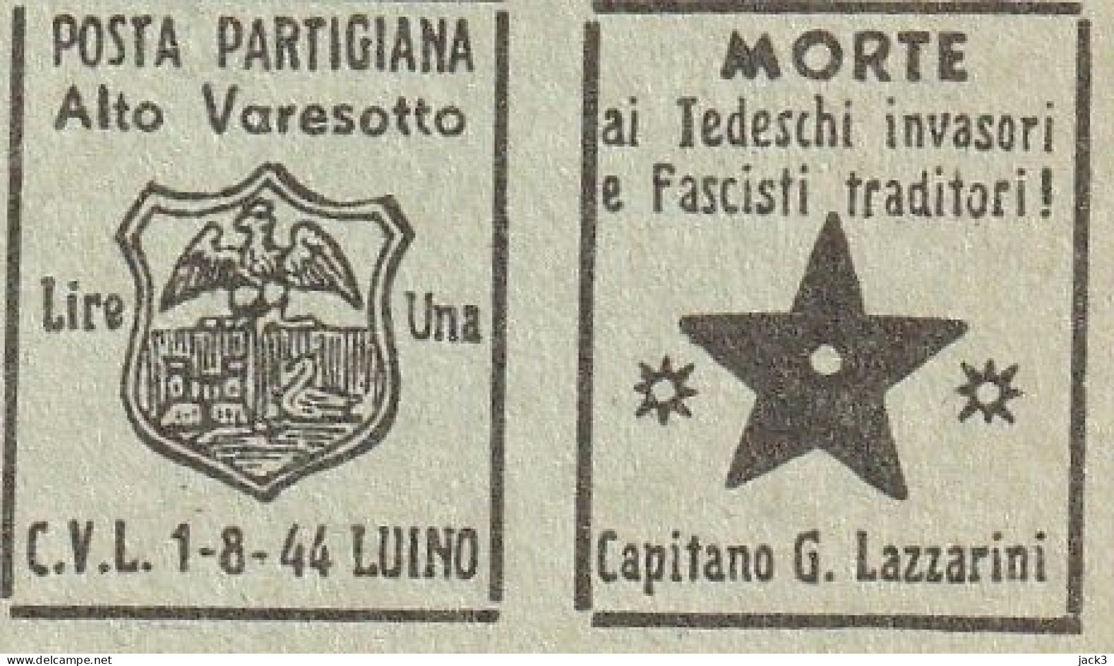 Francobolli RSI Partigiani Alto Varesotto Luino Lazzarini - Mint/hinged