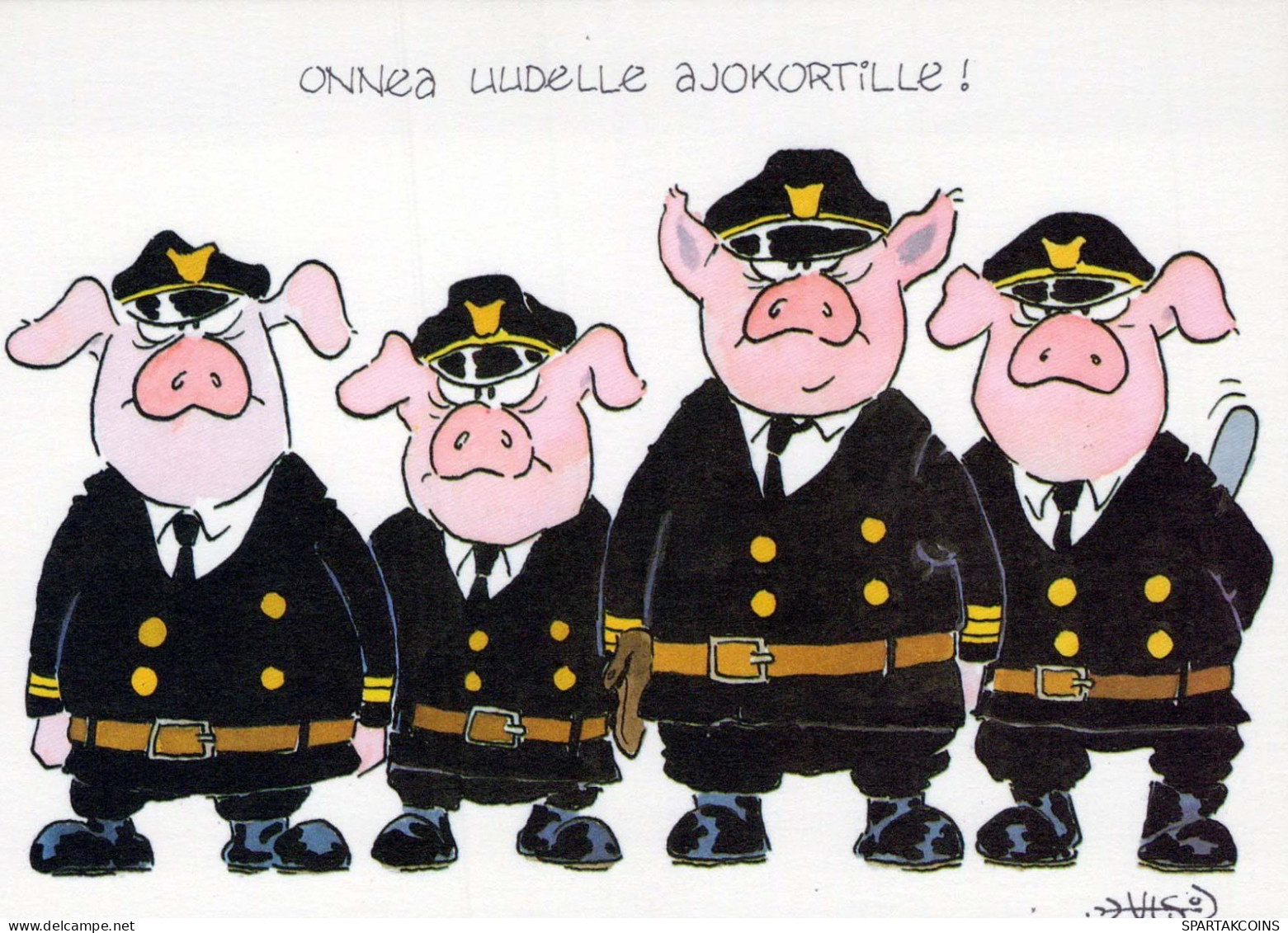 CERDOS Animales Vintage Tarjeta Postal CPSM #PBR747.ES - Pigs