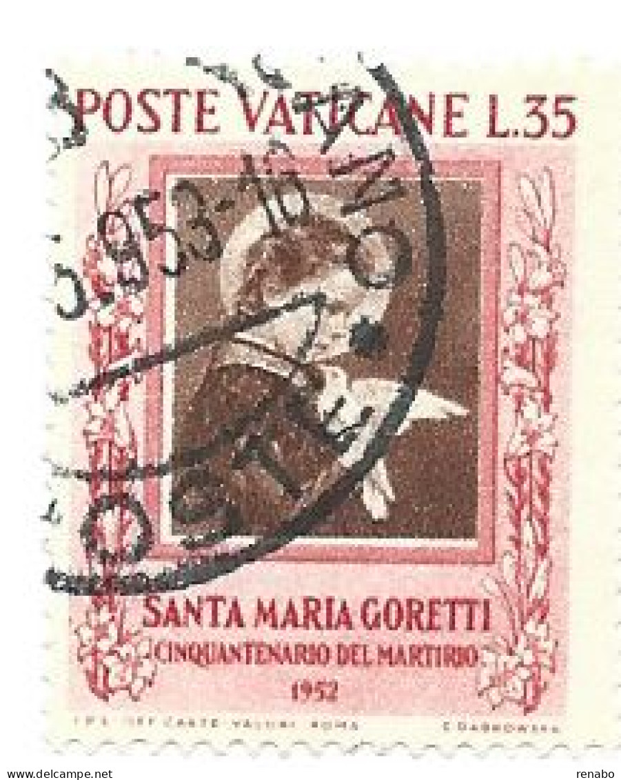 Vaticano 1953 ; Santa Maria Goretti : Cinquantenario Del Martirio ; L. 35 Rosa , Usato - Usati