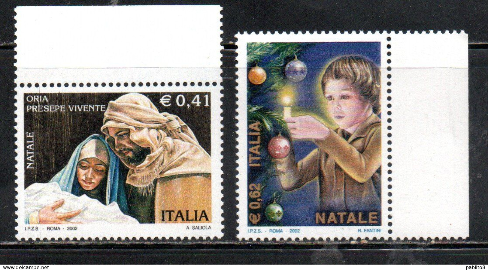 ITALIA REPUBBLICA ITALY REPUBLIC 2002 NATALE CHRISTMAS NOEL WEIHNACHTEN NAVIDAD SERIE COMPLETA COMPLETE SET MNH - 2001-10:  Nuevos