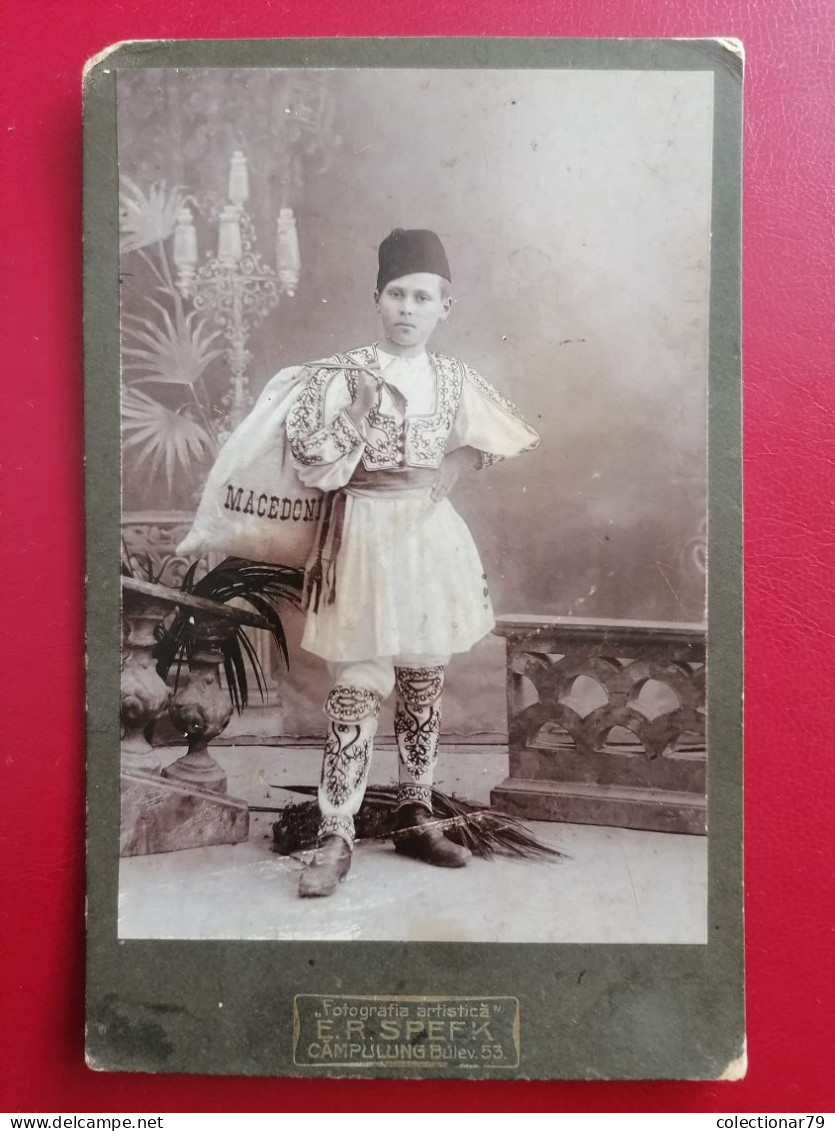 Romania Foto Pe Carton Aroman  E.R.Speek Campulung 17x11 Cm 1908 - Romania