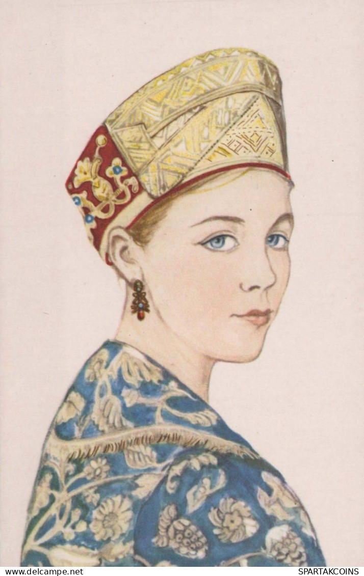 WOMEN'S CLOTHING XIX CENTURY UdSSR Vintage Ansichtskarte Postkarte CPSMPF #PKG981.DE - Costumi