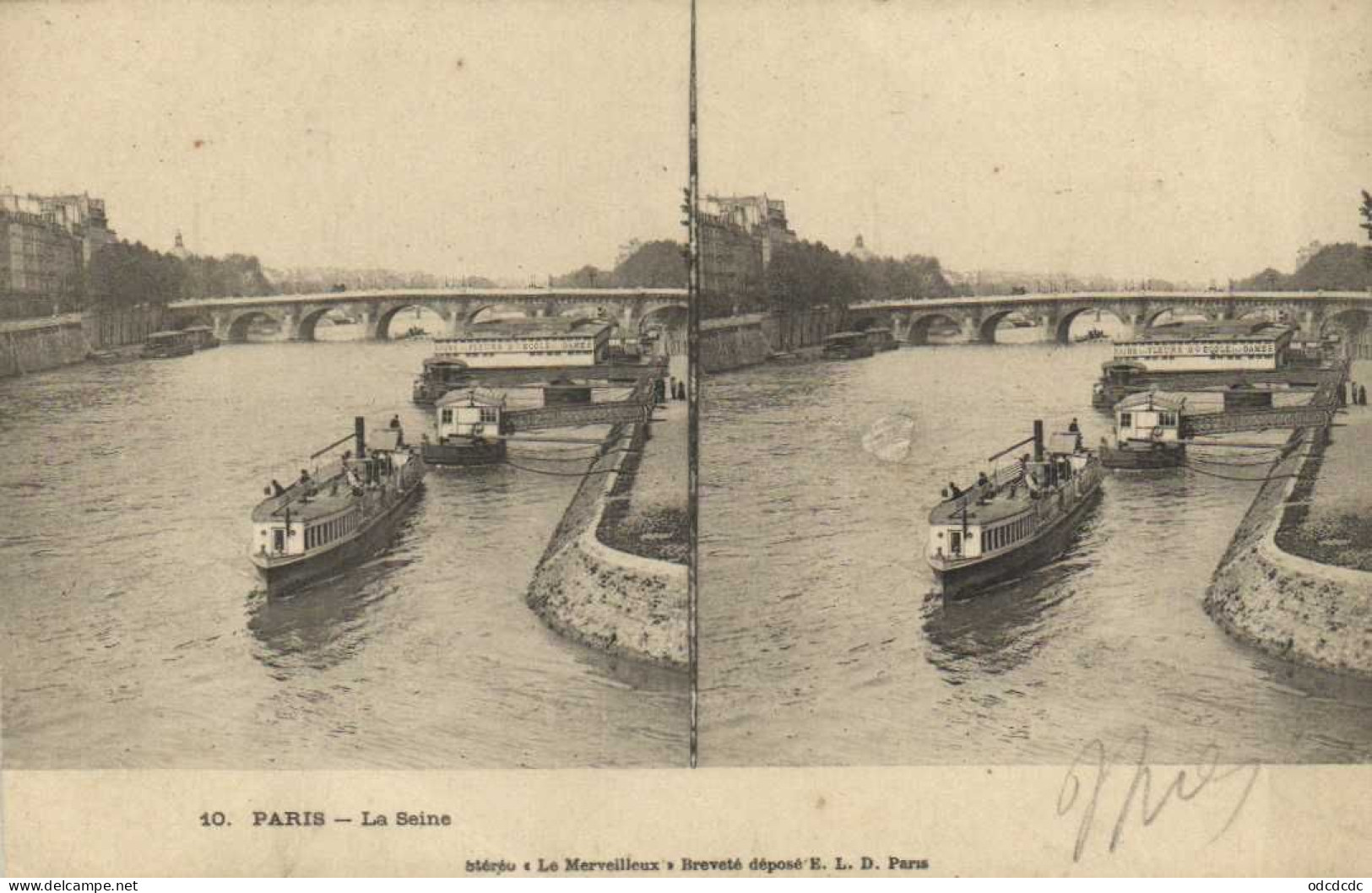 Carte Stereo PARIS La Seine   Pionnière RV - La Seine Et Ses Bords