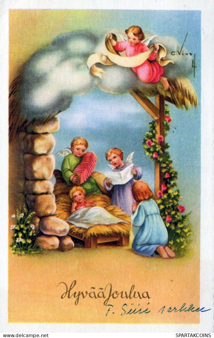 ENGEL WEIHNACHTSFERIEN Vintage Ansichtskarte Postkarte CPSMPF #PAG821.DE - Anges