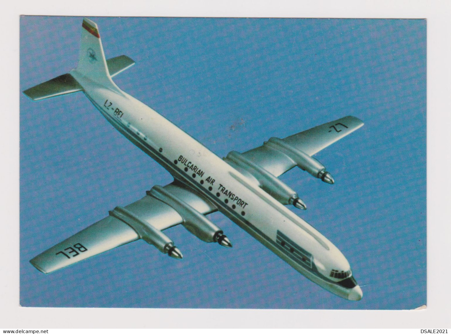 Bulgaria BULGARIAN AIR TRANSPORT Airplane IL-18 LZ-BEL, Vintage TABSO Advertising Photo Postcard RPPc AK (66061) - 1946-....: Era Moderna