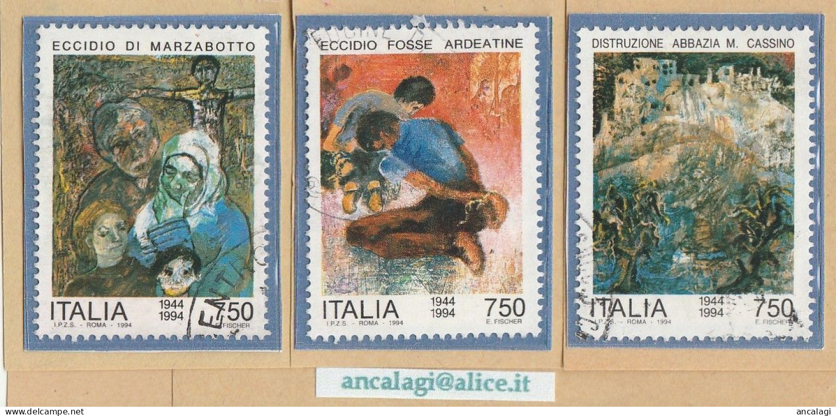 USATI ITALIA 1994 - Ref.0696 "AVVENIMENTI STORICI DELLA 2^ GUERRA" Serie Di 3 Val. - - 1991-00: Oblitérés
