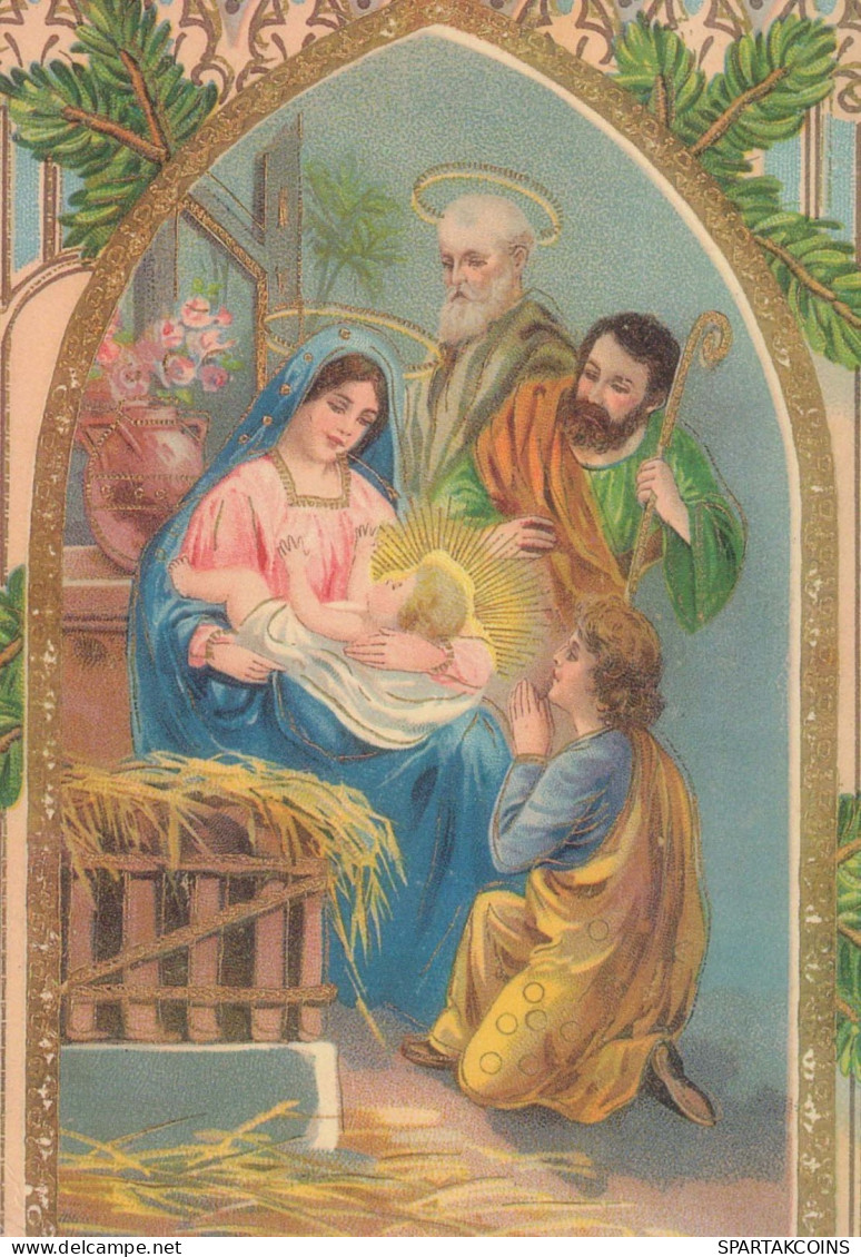 Vergine Maria Madonna Gesù Bambino Natale Religione Vintage Cartolina CPSM #PBP932.IT - Virgen Maria Y Las Madonnas