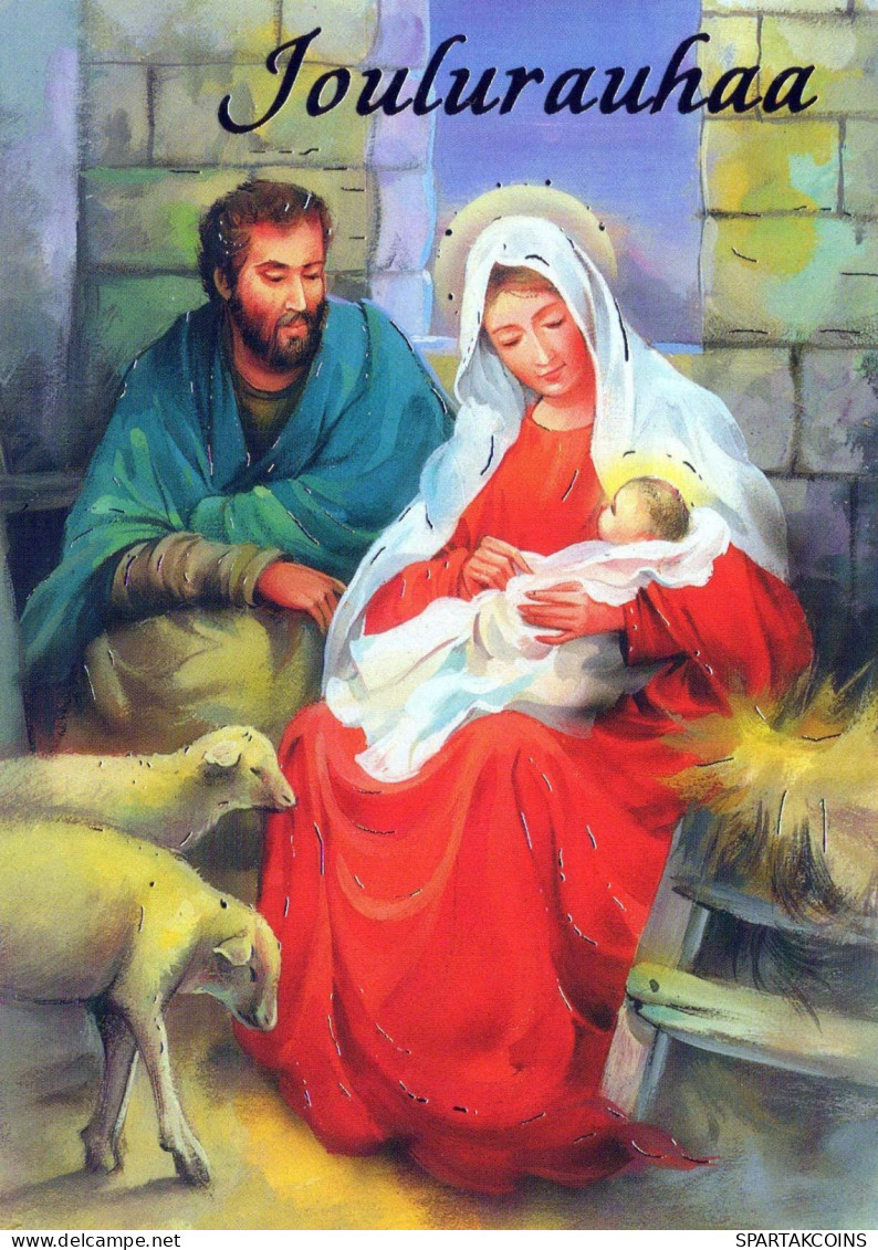 Vergine Maria Madonna Gesù Bambino Natale Religione Vintage Cartolina CPSM #PBB778.IT - Virgen Maria Y Las Madonnas