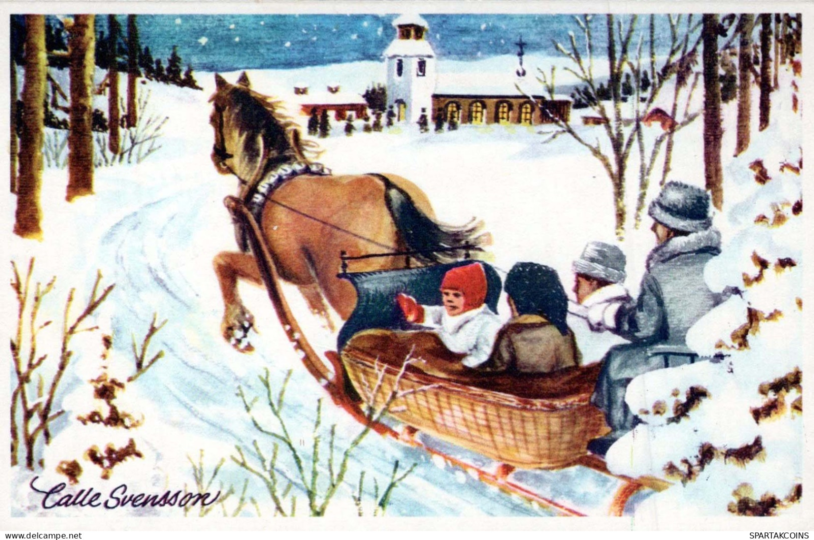 Buon Anno Natale CAVALLO Vintage Cartolina CPSM #PAS955.IT - Neujahr