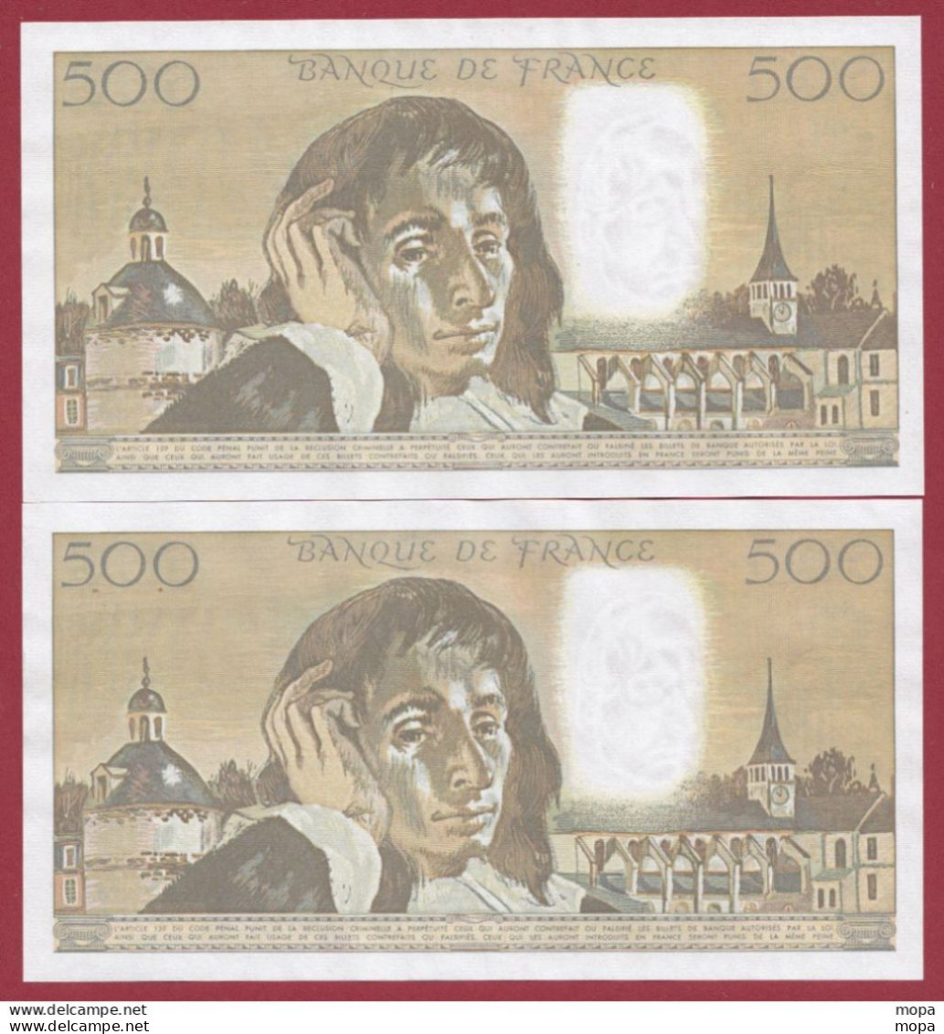 500 Francs "Pascal"- Du 06/01/1983.B--ALPH .M.168- (5)-(SUITE DE 2 BILLETS --UNC/NEUF -AUCUN TROU D EPINGLE MAGNIFIQUE ) - 500 F 1968-1993 ''Pascal''