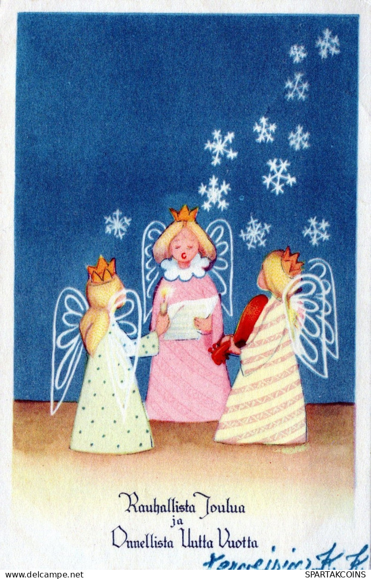 ANGELO Buon Anno Natale Vintage Cartolina CPSMPF #PAG822.IT - Anges
