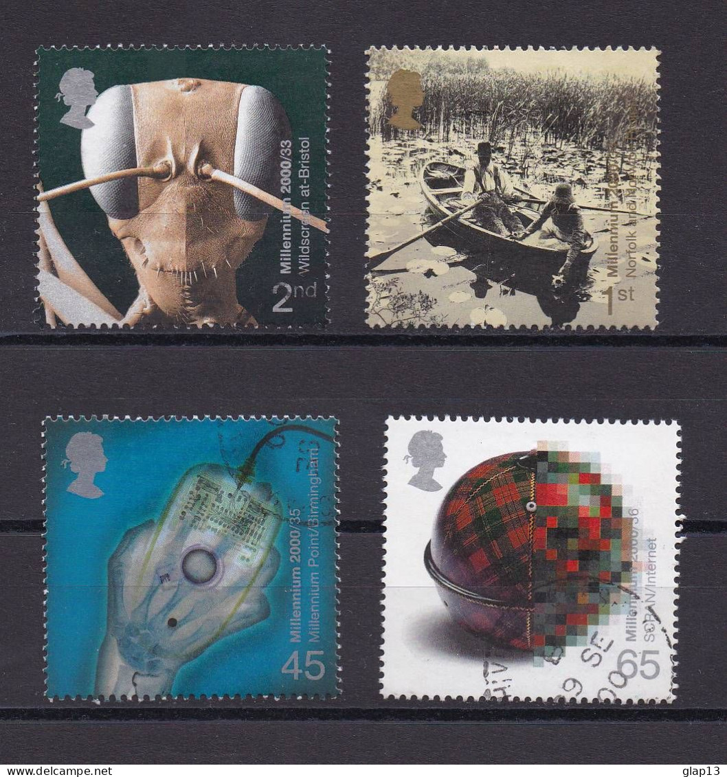 GRANDE-BRETAGNE 2000 TIMBRE N°2199/02 OBLITERE NOUVEAU MILLENAIRE - Used Stamps