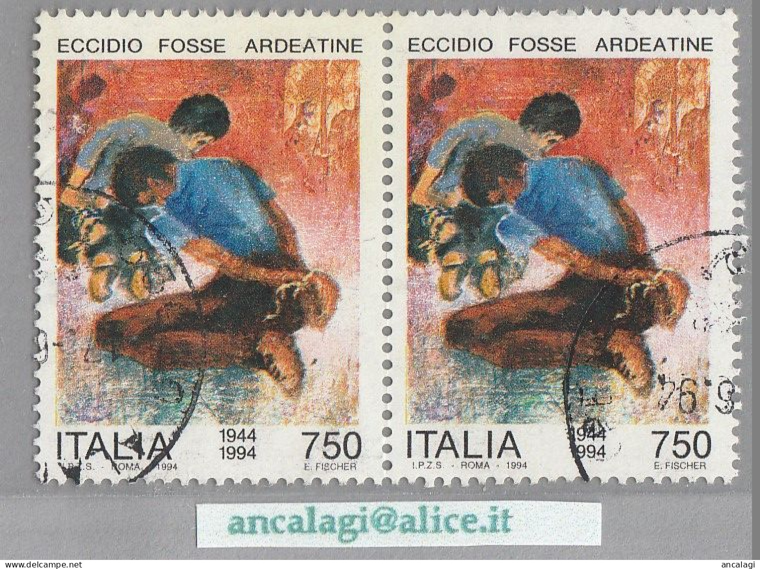 USATI ITALIA 1994 - Ref.0696A "AVVENIMENTI STORICI DELLA 2^ GUERRA" 1 Val. In Coppia - - 1991-00: Oblitérés