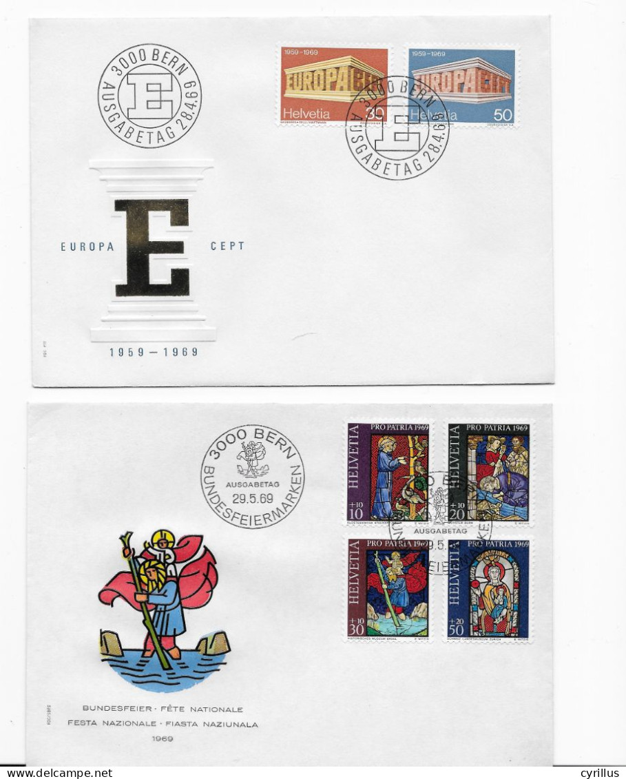 Suisse FDC 1969 - 2 Enveloppes - FDC