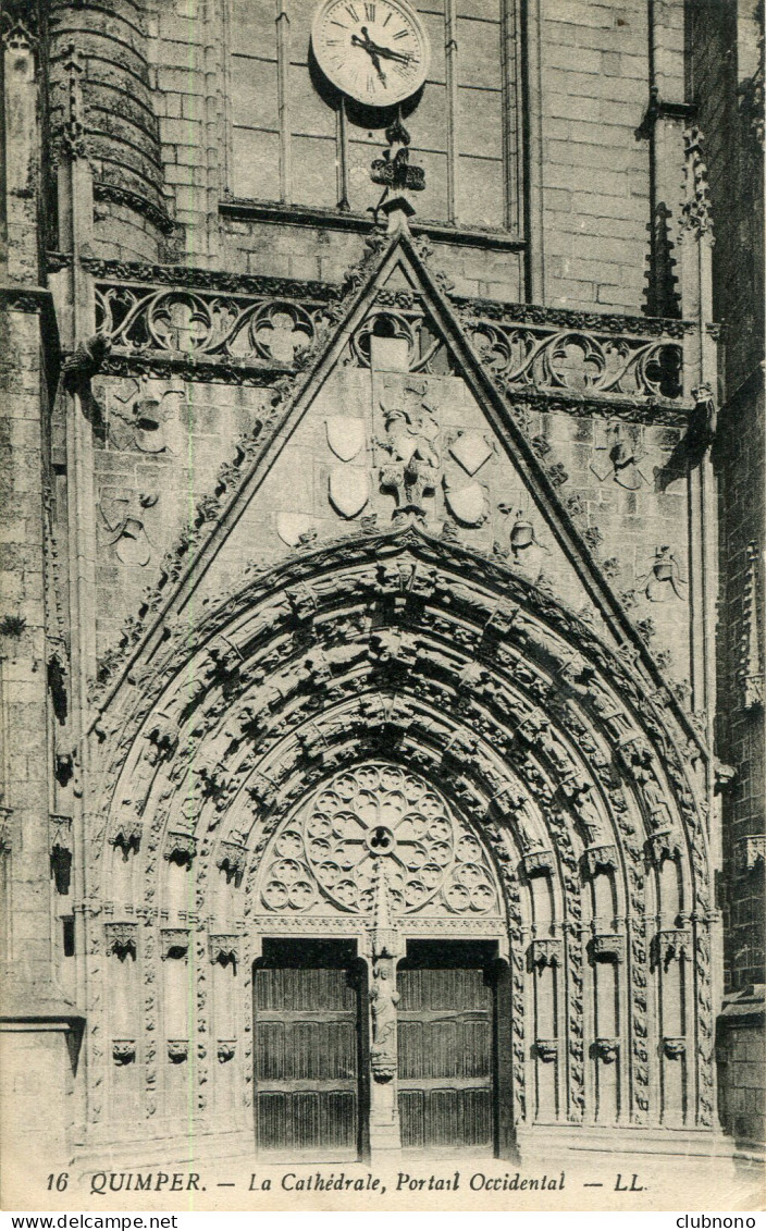 CPA - QUIMPER - LA CATHEDRALE - PORTAIL OCCIDENTAL - Quimper