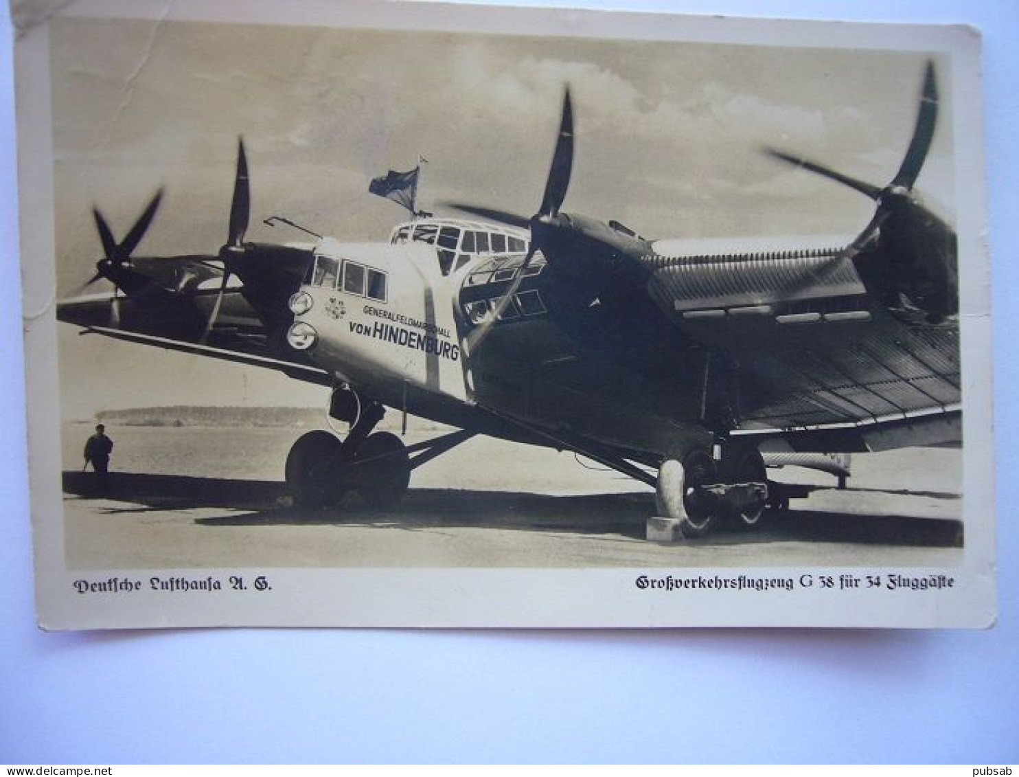 Avion / Airplane / LUFTHANSA / Junkers G 38 / Von HINDENBURG - 1919-1938: Interbellum