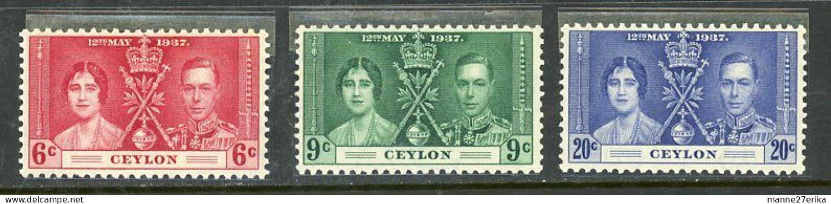 Ceylon MNH 1937 Coronation - Ceylan (...-1947)