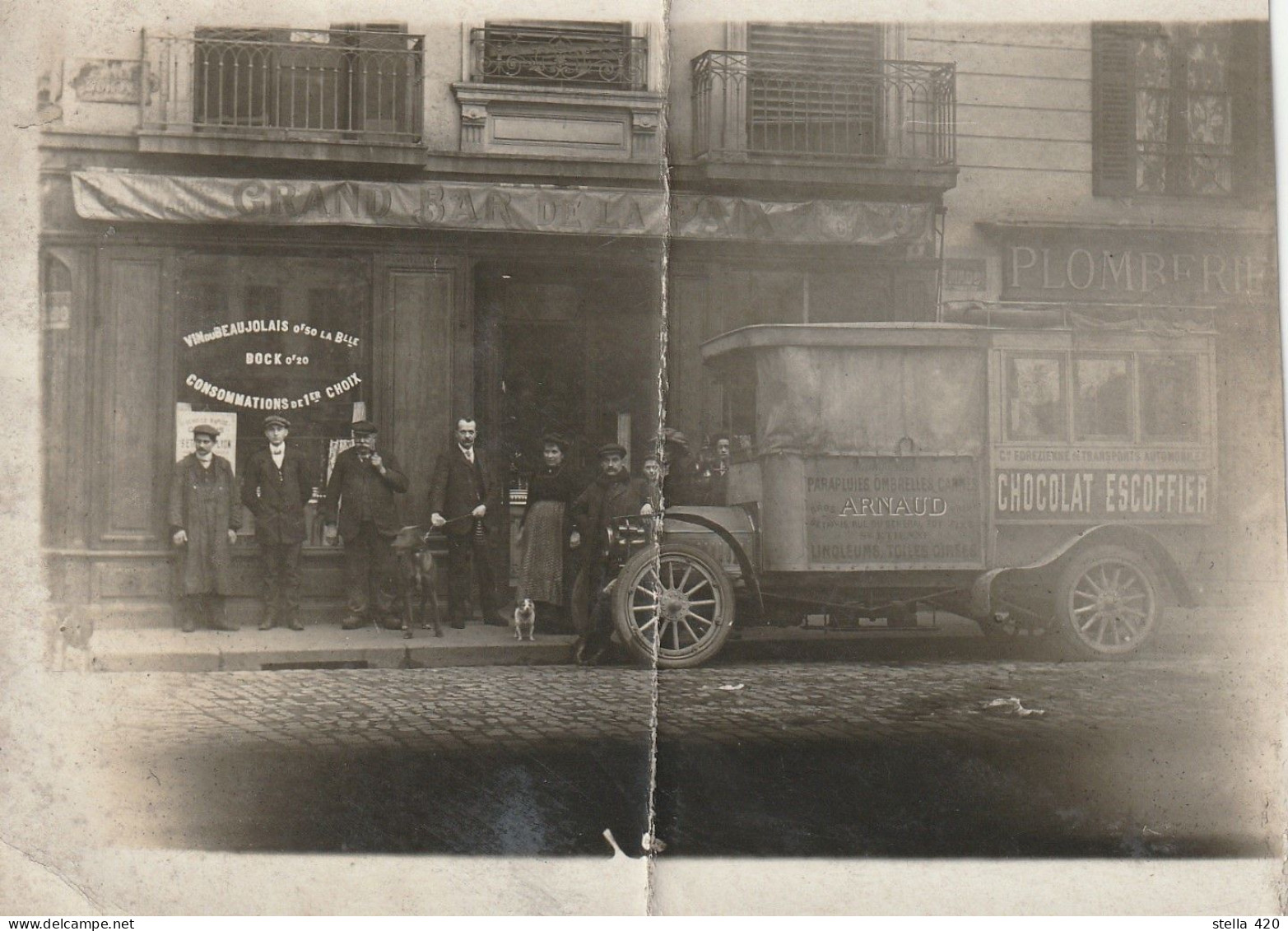 St Etienne  Chocolat Escoffier    Carte Photo Coupe Et Abimee 9 X12 - Saint Etienne