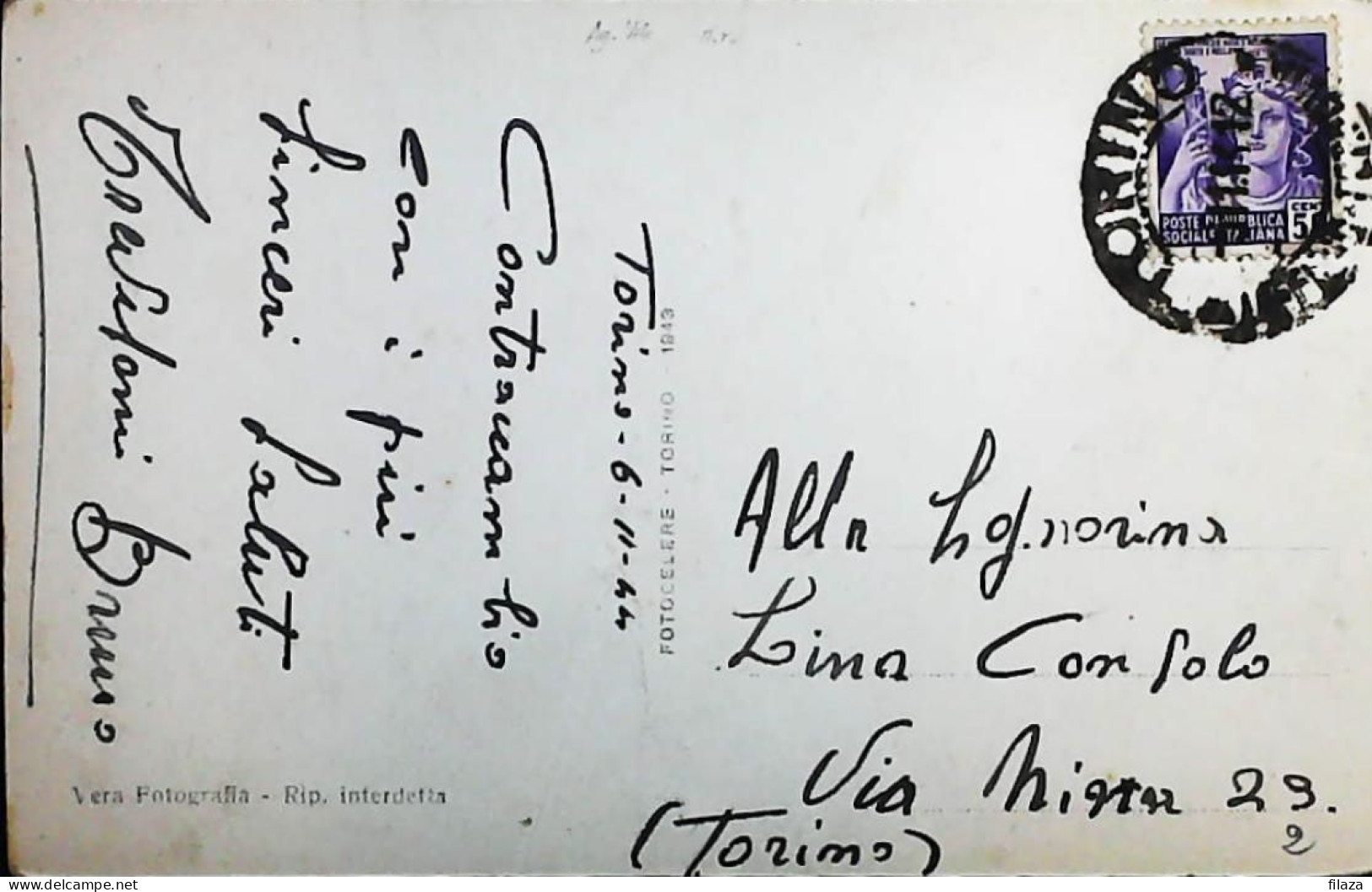 RSI 1943 - 1945 Lettera / Cartolina Da Torino - S7440 - Marcofilie