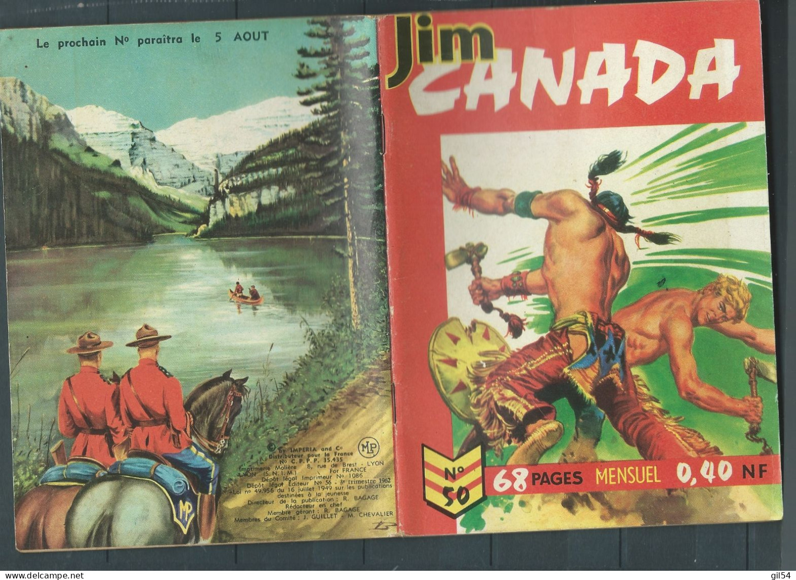 JIM CANADA N°50 Dl 3è Trimestre 1962- BE- RAP 0202 - Kleine Formaat