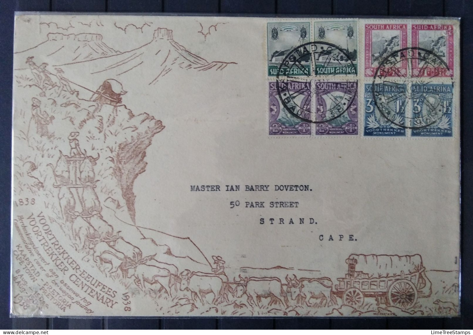 SOUTH AFRICA 1938 Voortrekker Centenary Monument Fund - Commemorative Envelope (ossewa Cancel) - Briefe U. Dokumente