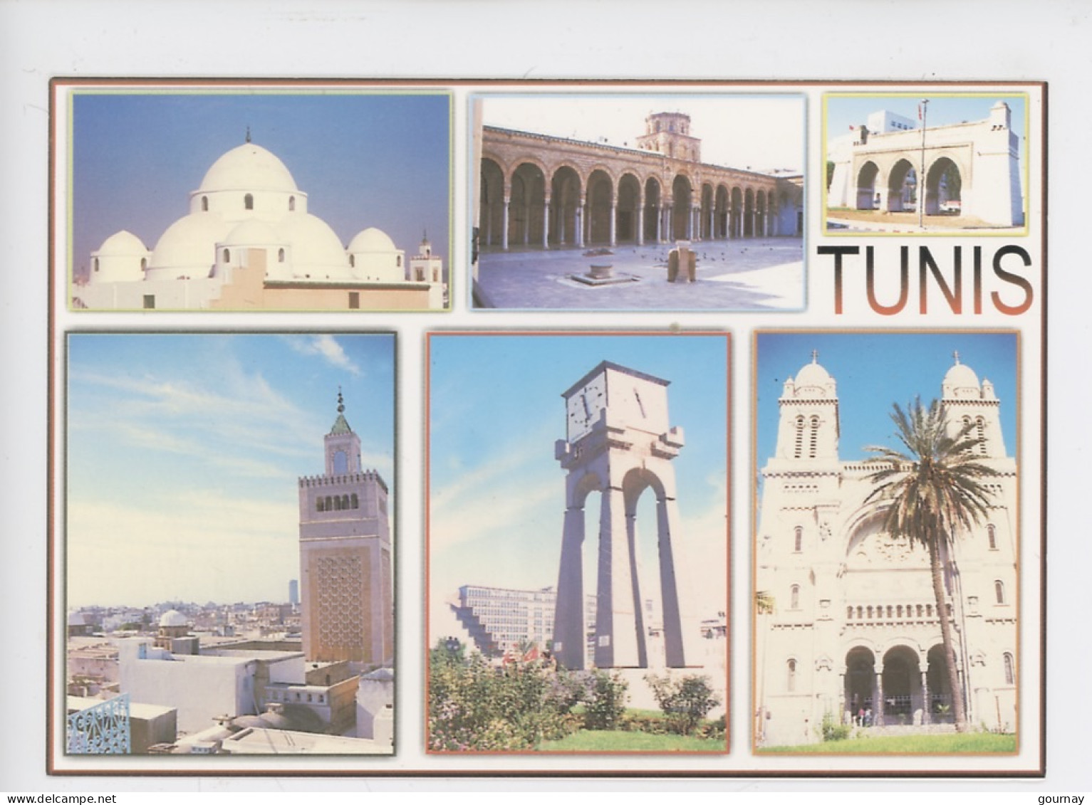 Tunisie : Tunis - Multivues, Cp Vierge Carte D'Or - Tunesien