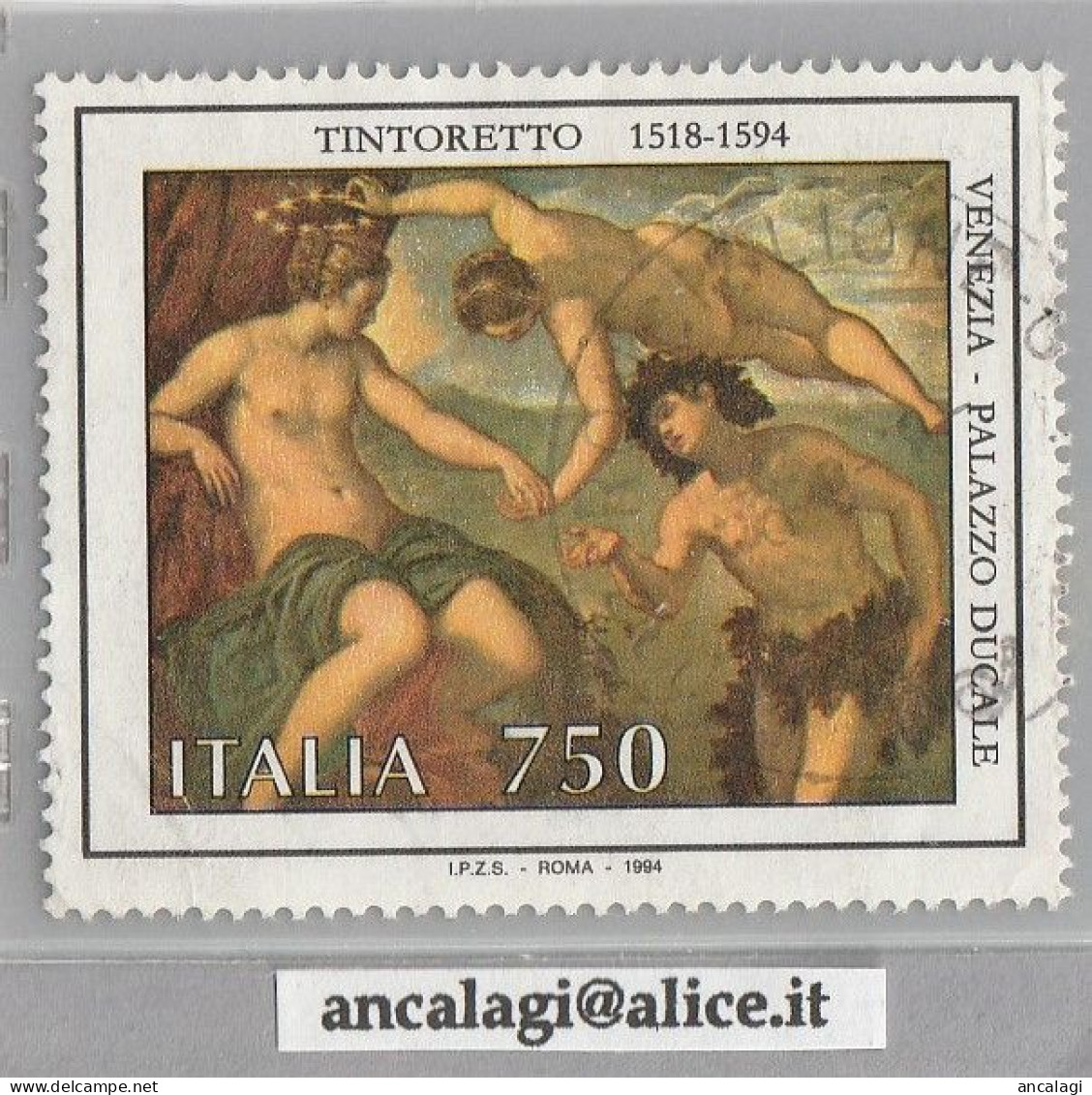 USATI ITALIA 1994 - Ref.0698 "TINTORETTO" 1 Val. - - 1991-00: Oblitérés