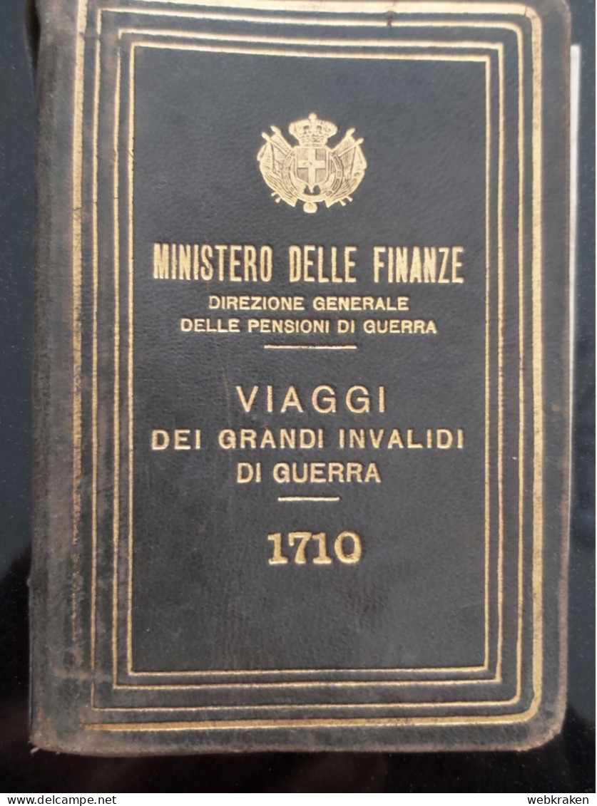 TESSERA FERROVIARIA FINANZA VIAGGI GRANDI INVALIDI - Ferrocarril