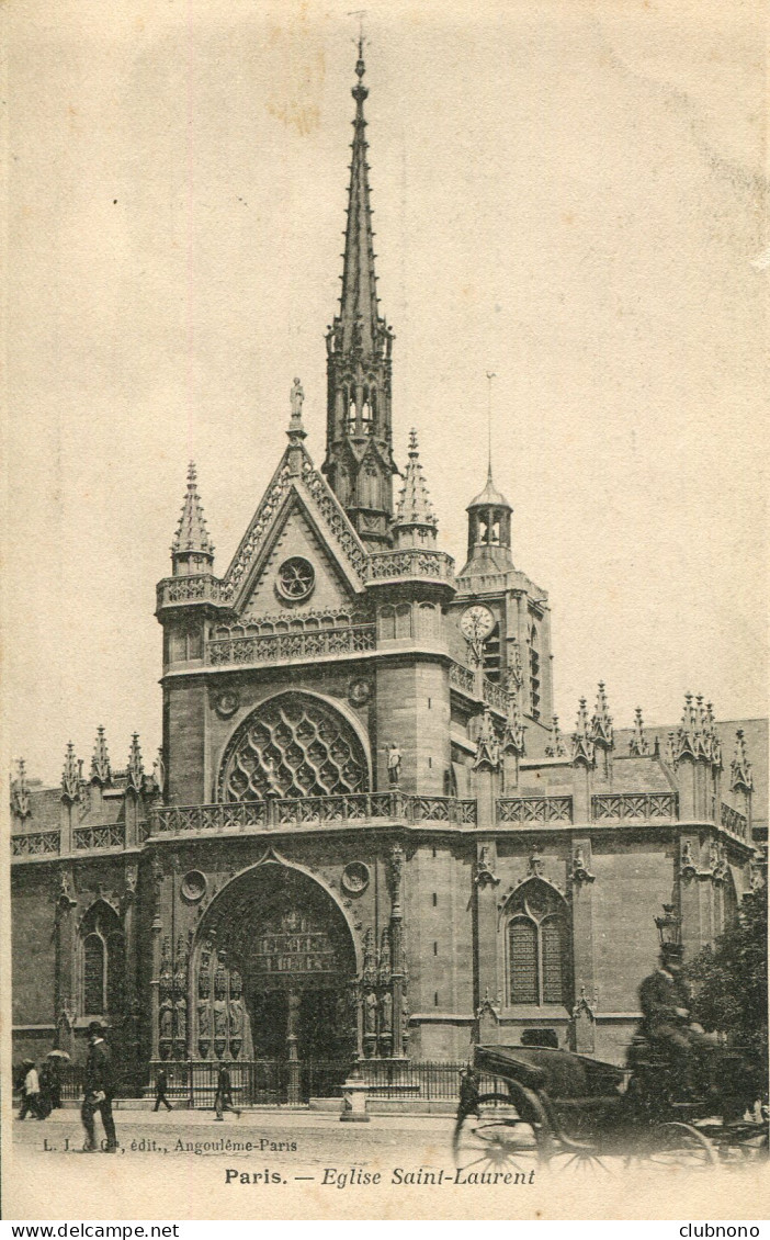 CPA - PARIS - EGLISE SAINT-LAURENT - Eglises