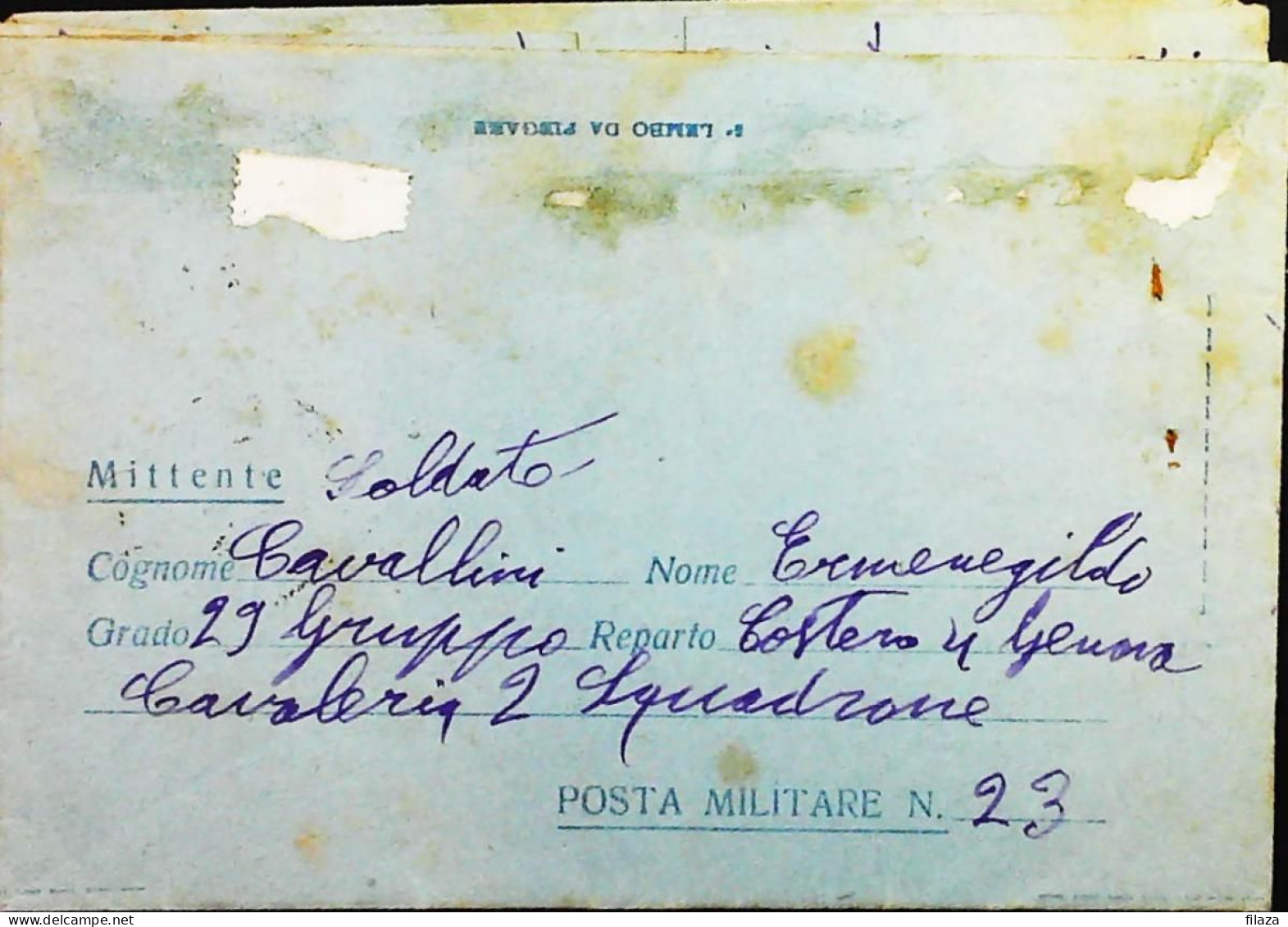 POSTA MILITARE ITALIA IN GRECIA  - WWII WW2 - S6795 - Military Mail (PM)