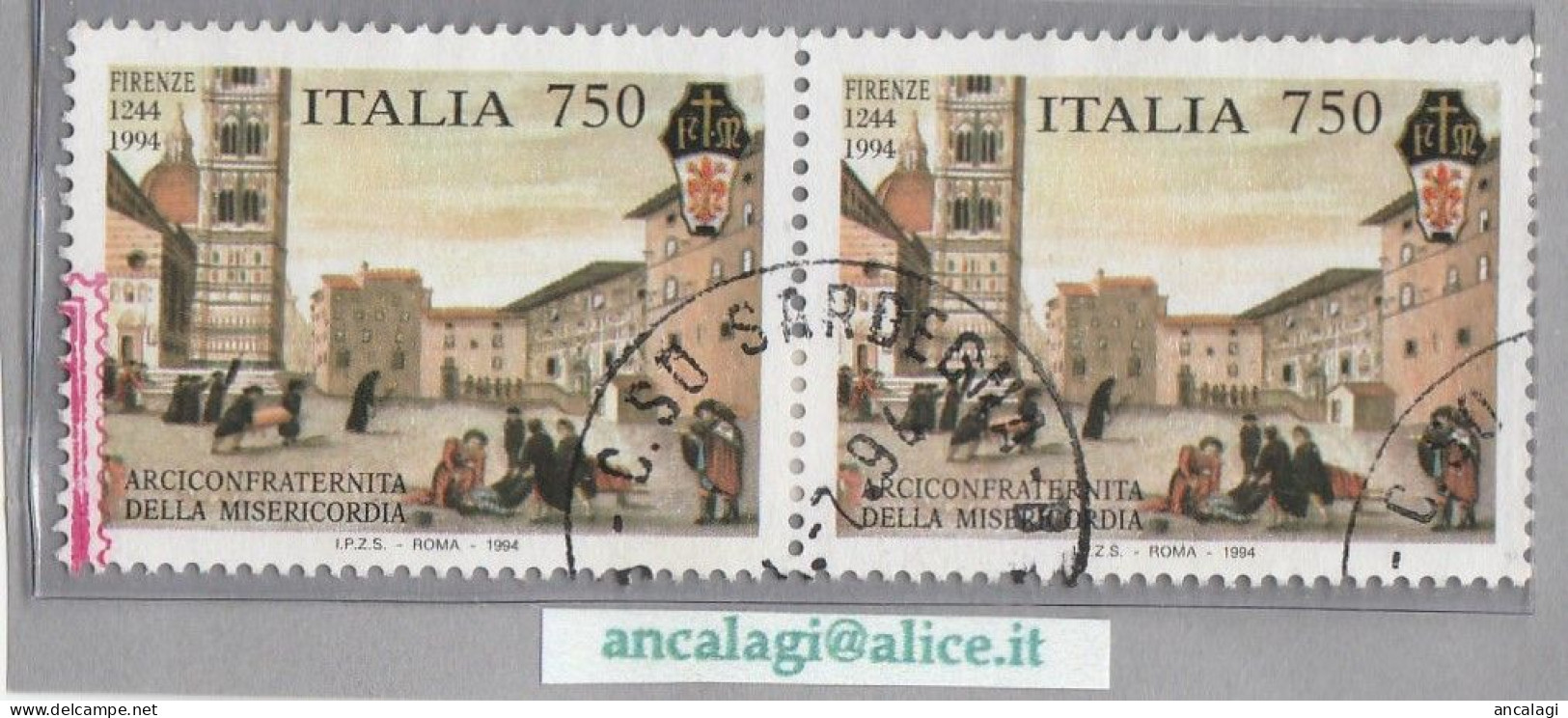 USATI ITALIA 1994 - Ref.0699A "ARCIFRATERNITA DELLA MISERICORDIA" 1 Val. In Coppia - - 1991-00: Oblitérés