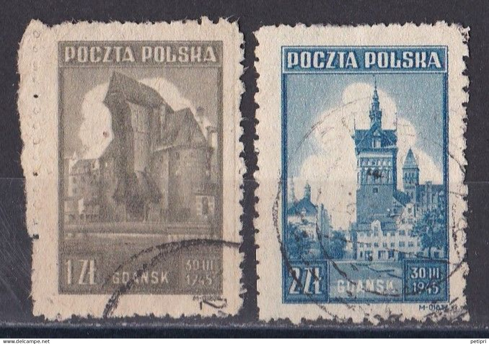 Pologne - République 1944 - 1960   Y & T N °  450  Et  451  Oblitérés - Usados