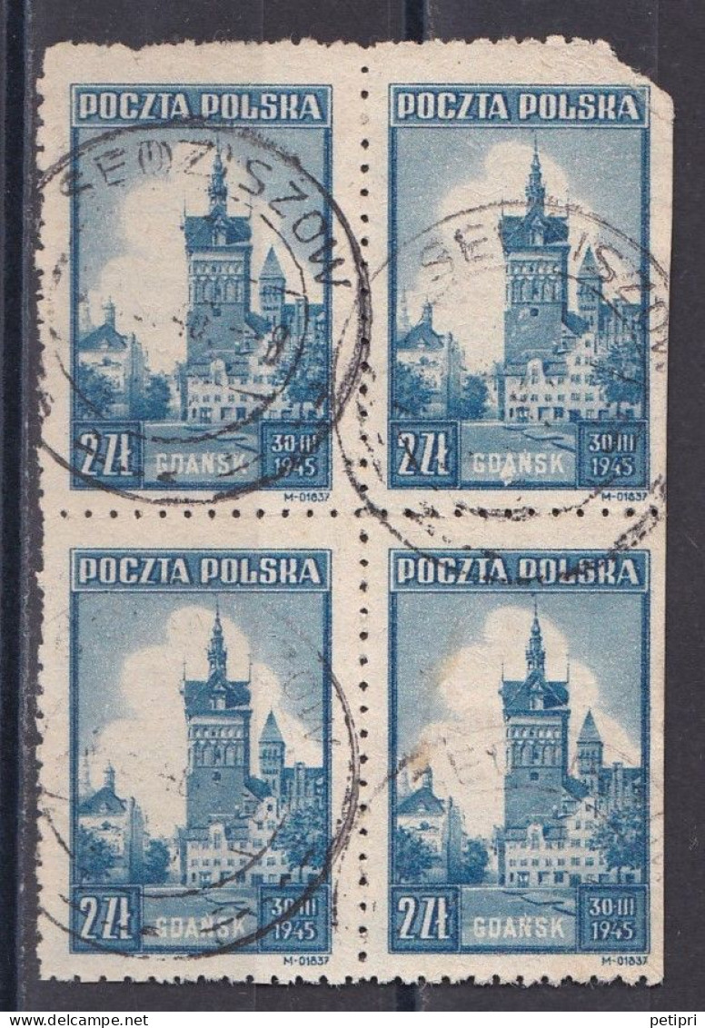 Pologne - République 1944 - 1960   Y & T N °  451  Bloc De 4 Oblitérés - Used Stamps