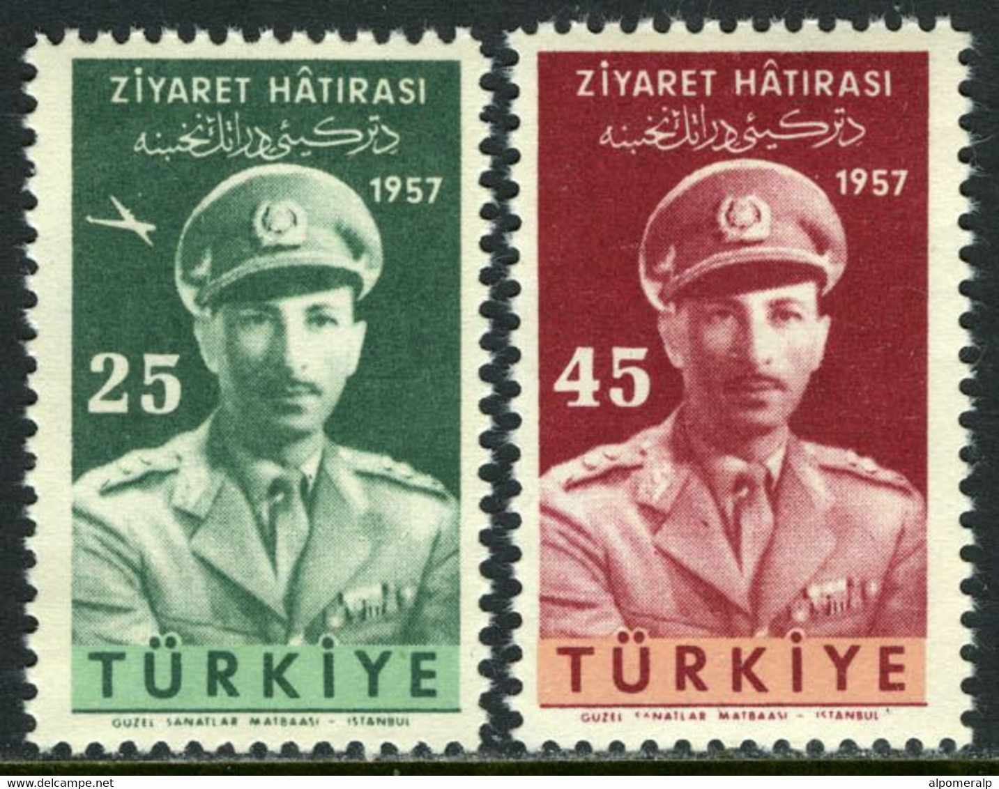 Türkiye 1957 Mi 1524-1525 MNH Afghan King Mohammed Zahir Shah, Airmail - Neufs