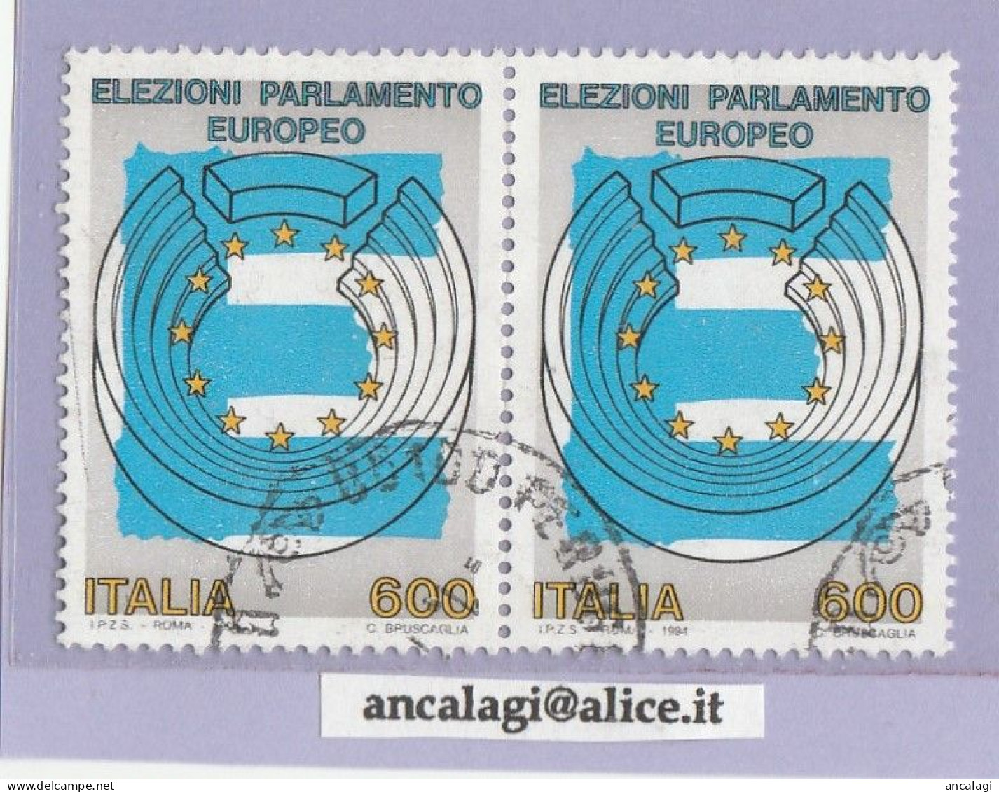 USATI ITALIA 1994 - Ref.0700A "ELEZIONI PARLAMENTO EUROPEO" 1 Val. In Coppia - - 1991-00: Oblitérés