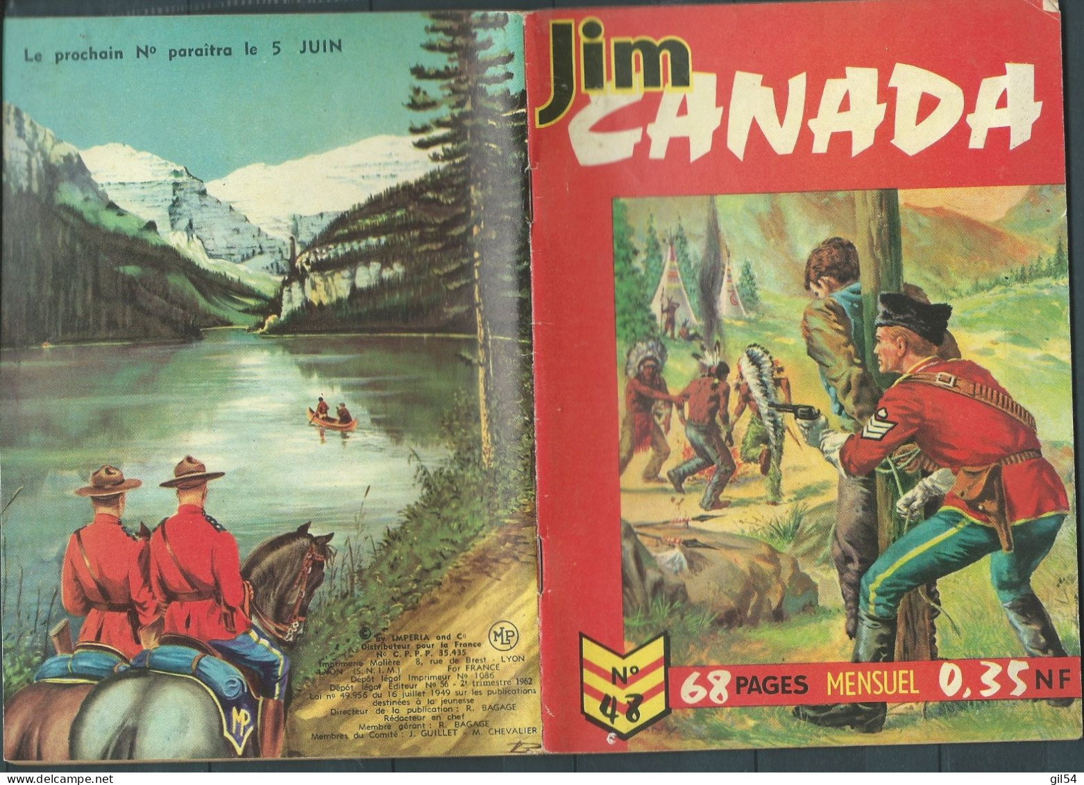 JIM CANADA N°48 Dl 2è Trimestre 1962- BE- RAP 0203 - Petit Format