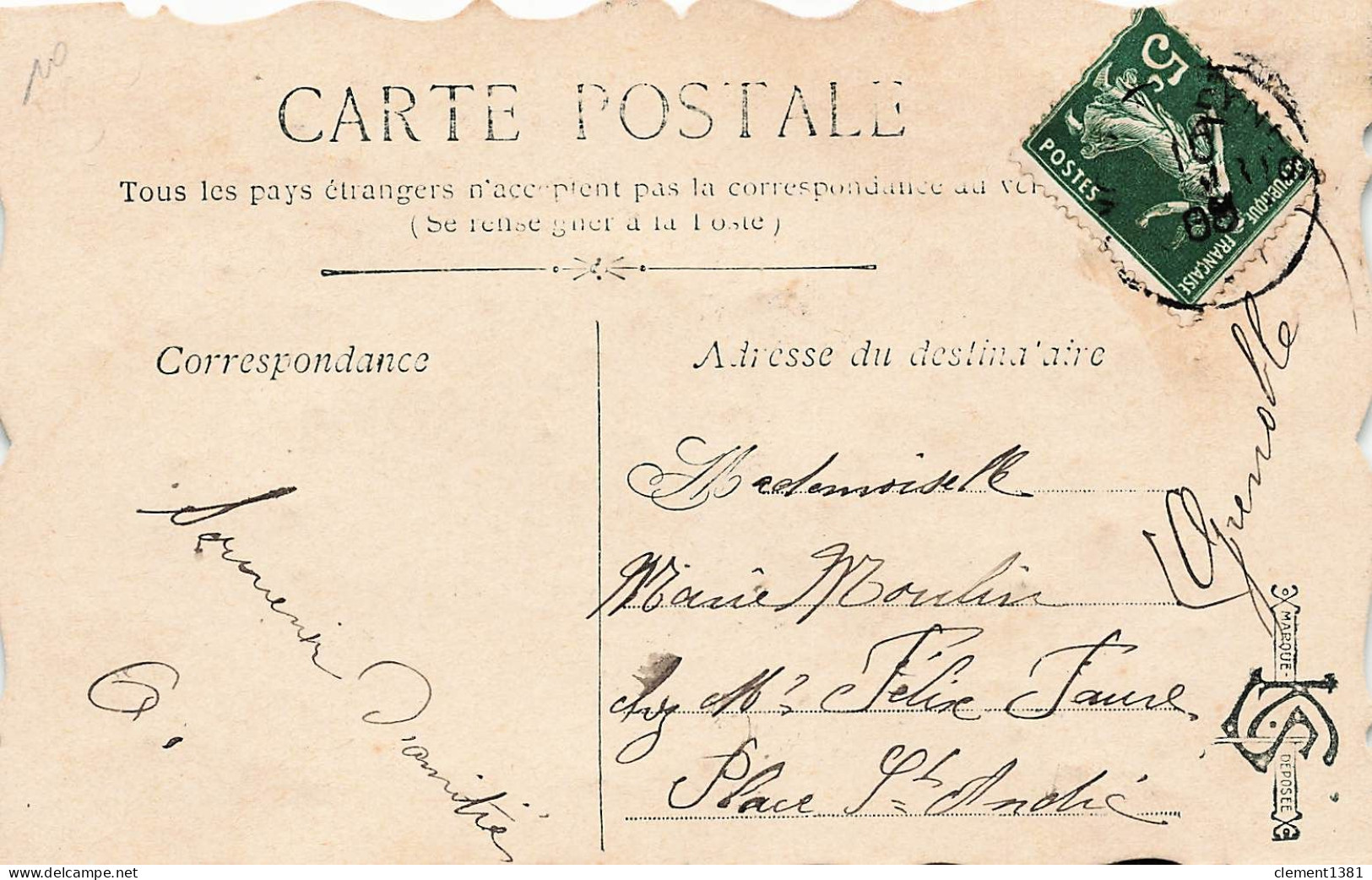 Un Baiser De Voiron Carte Avec Des Strass - Voiron