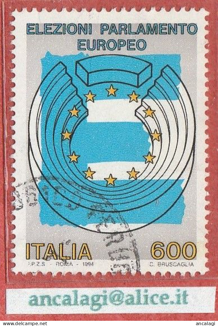 USATI ITALIA 1994 - Ref.0700 "ELEZIONI PARLAMENTO EUROPEO" 1 Val. - - 1991-00: Oblitérés