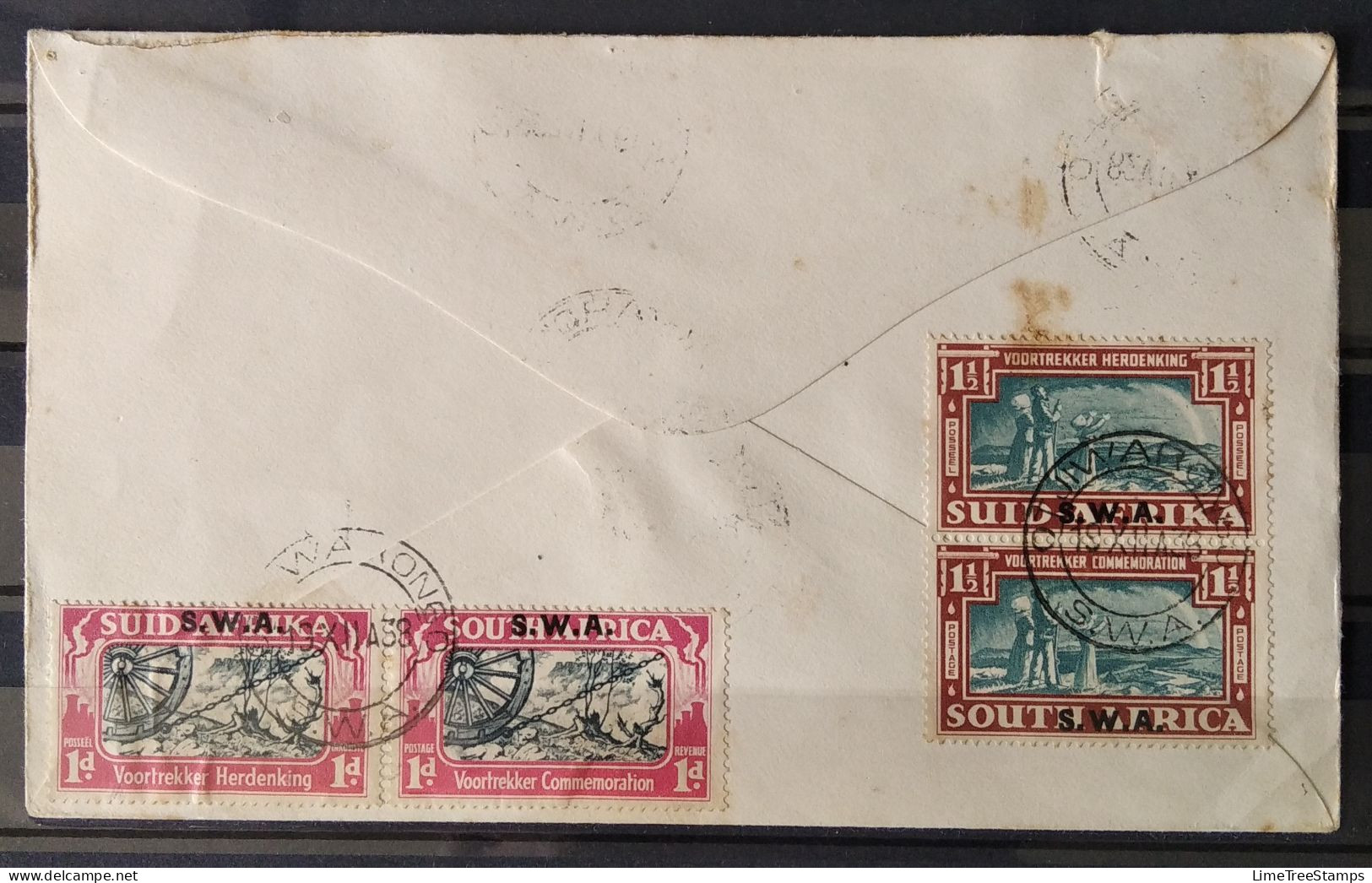 SWA O/p South Africa 1938 Voortrekker Centenary Monument Fund Envelope (2 Sets - Pairs) - Zuidwest-Afrika (1923-1990)