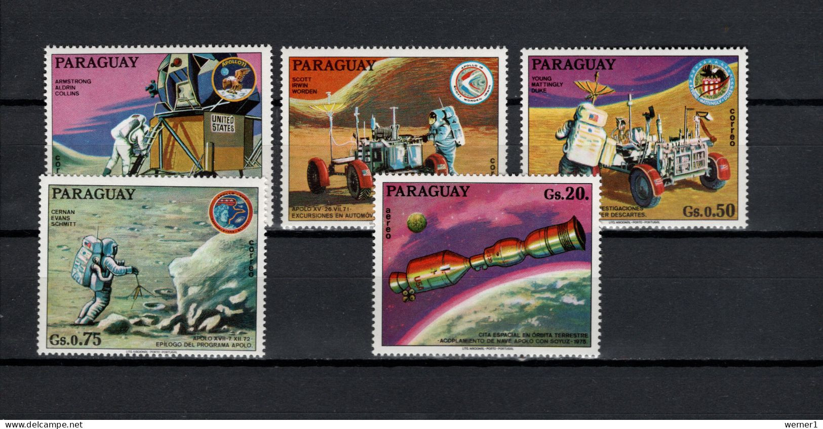 Paraguay 1973 Space Research 5 Stamps MNH - América Del Sur