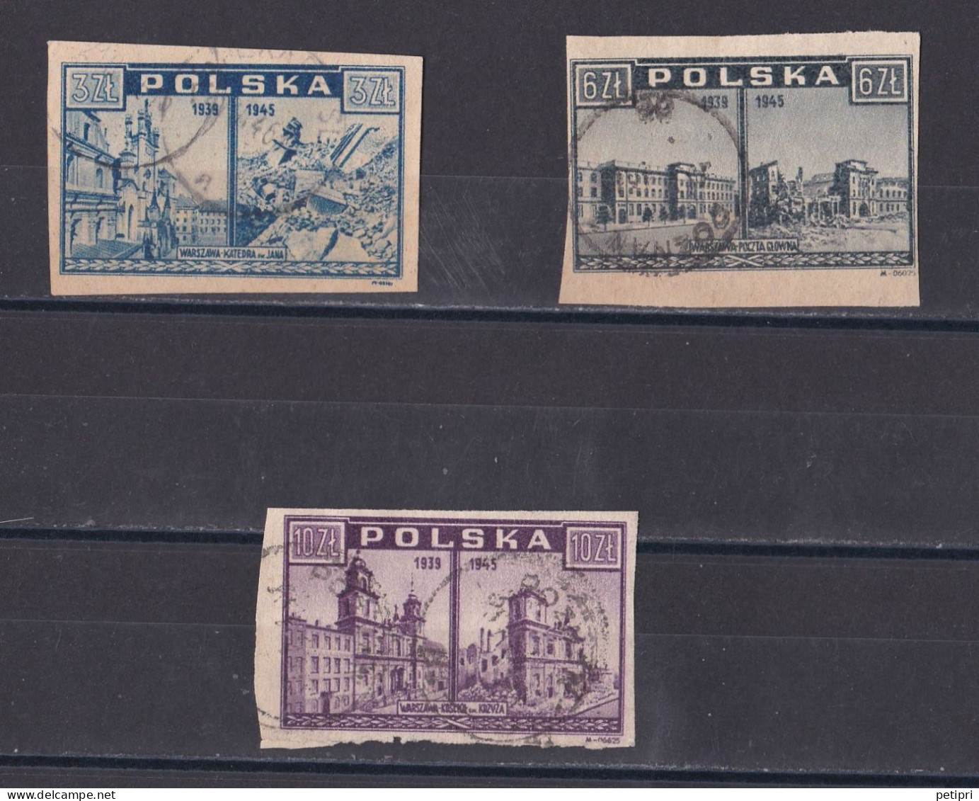 Pologne - République 1944 - 1960   Y & T N °  456   458  Et  460  Oblitérés - Usati