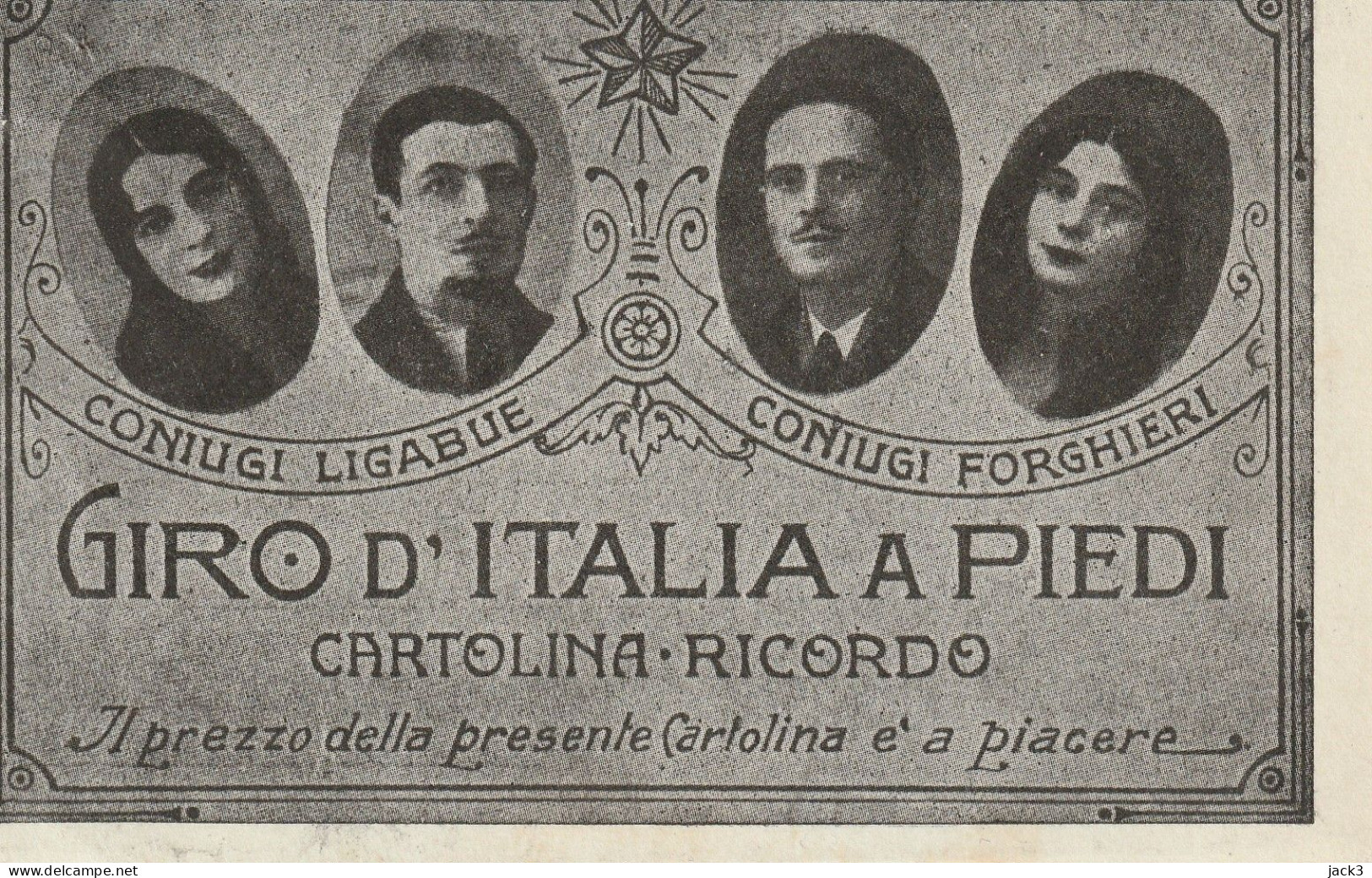 Cartolina Formato Piccolo Giramondo Giro D'Italia A Piedi - Autres & Non Classés