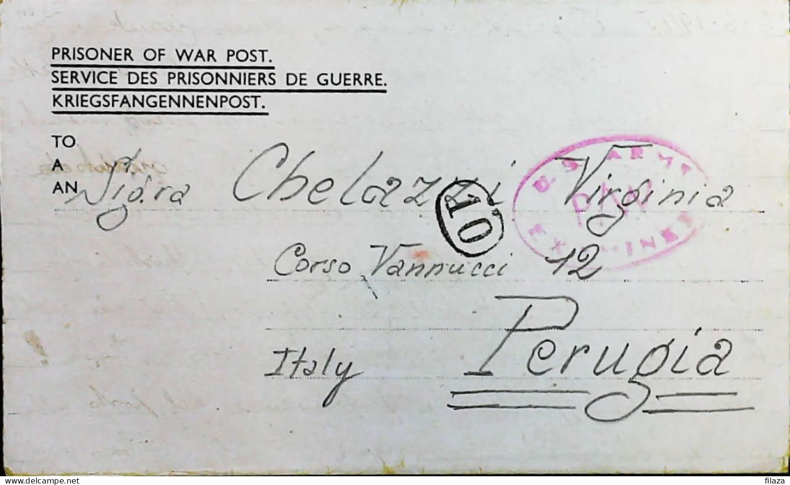 POW WW2 – WWII Italian Prisoner Of War In ALGERIA - Censorship Censure Geprüft  – S7758 - Militaire Post (PM)