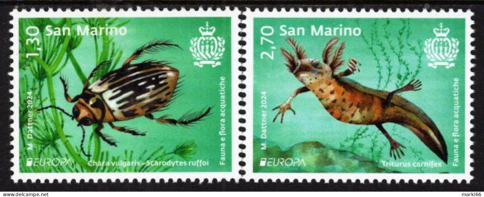 San Marino - 2024 - Europa CEPT - Underwater Fauna & Flora - Mint Stamp Set - Unused Stamps
