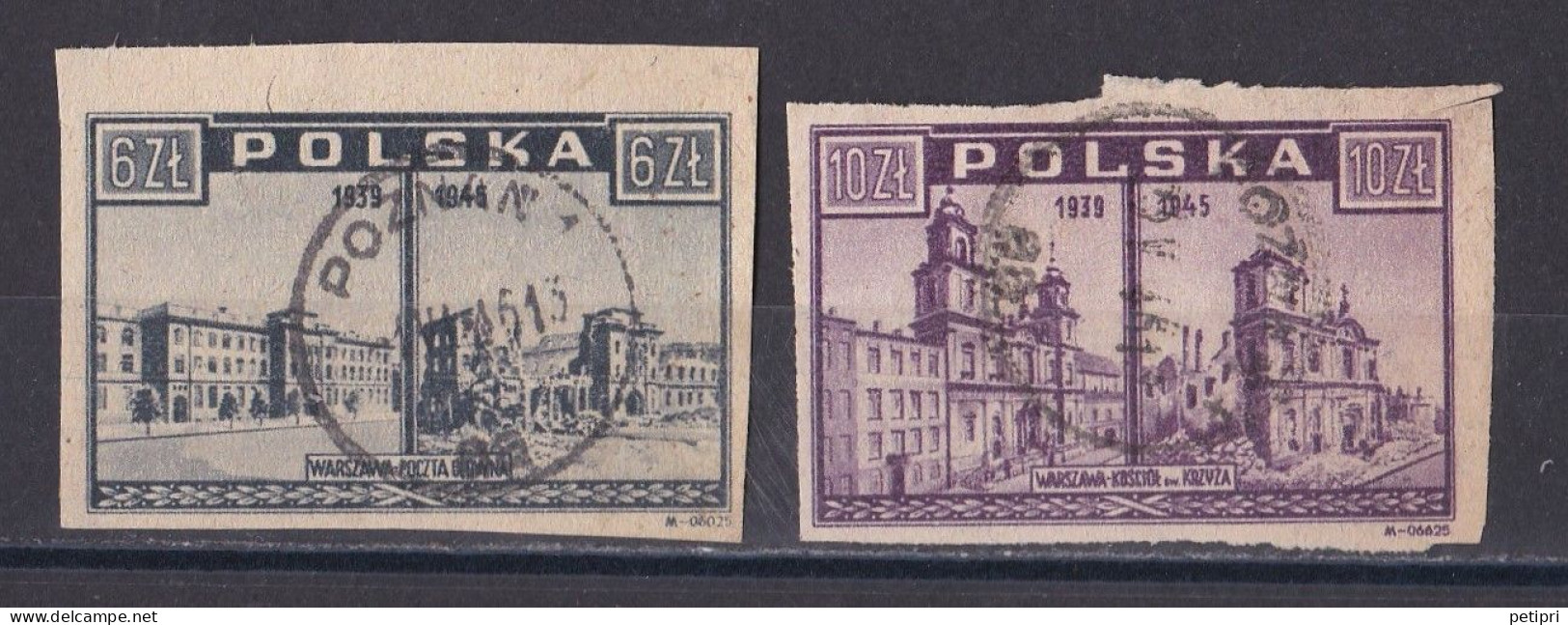 Pologne - République 1944 - 1960   Y & T N °  458  Et  460  Oblitérés - Gebruikt