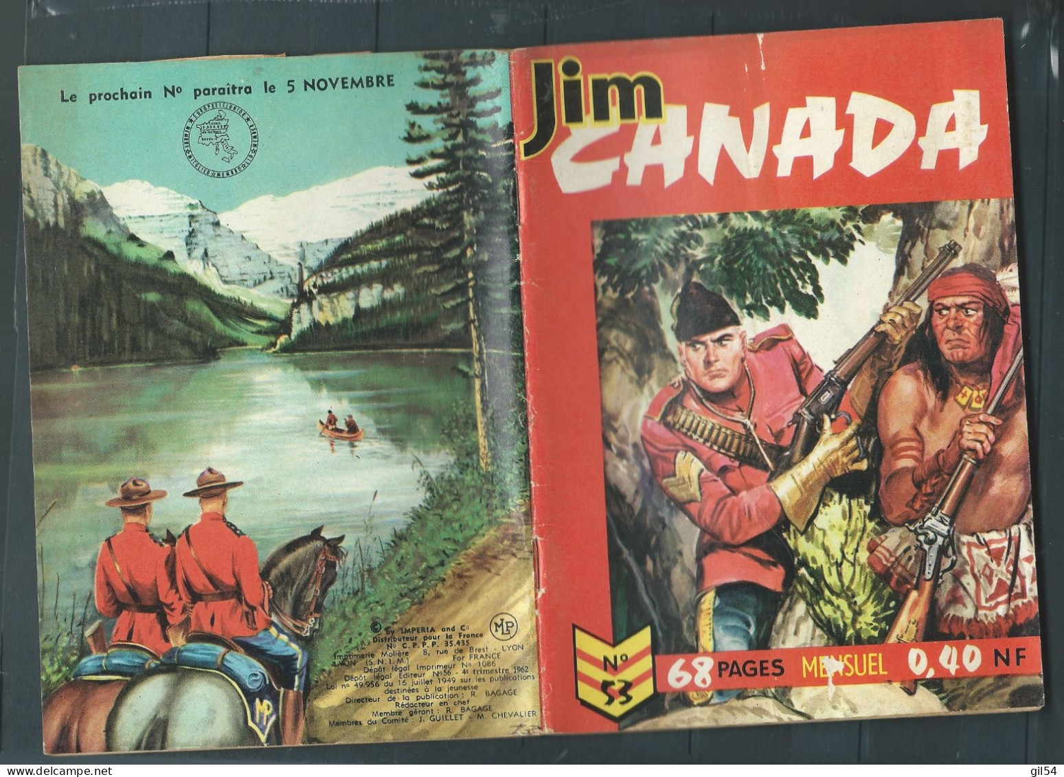 JIM CANADA N°53 Dl 4è Trimestre 1962- BE- RAP 0204 - Petit Format
